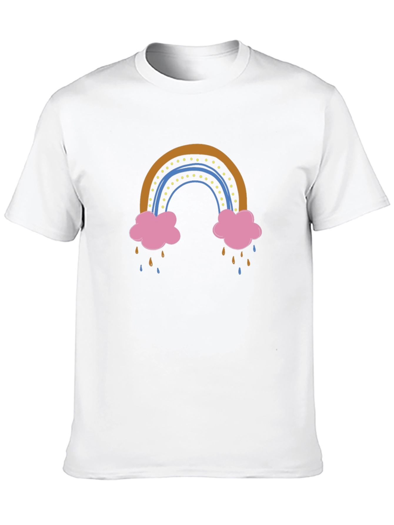 Rainbow Cloud Graphic Print Mens Black T-Shirt