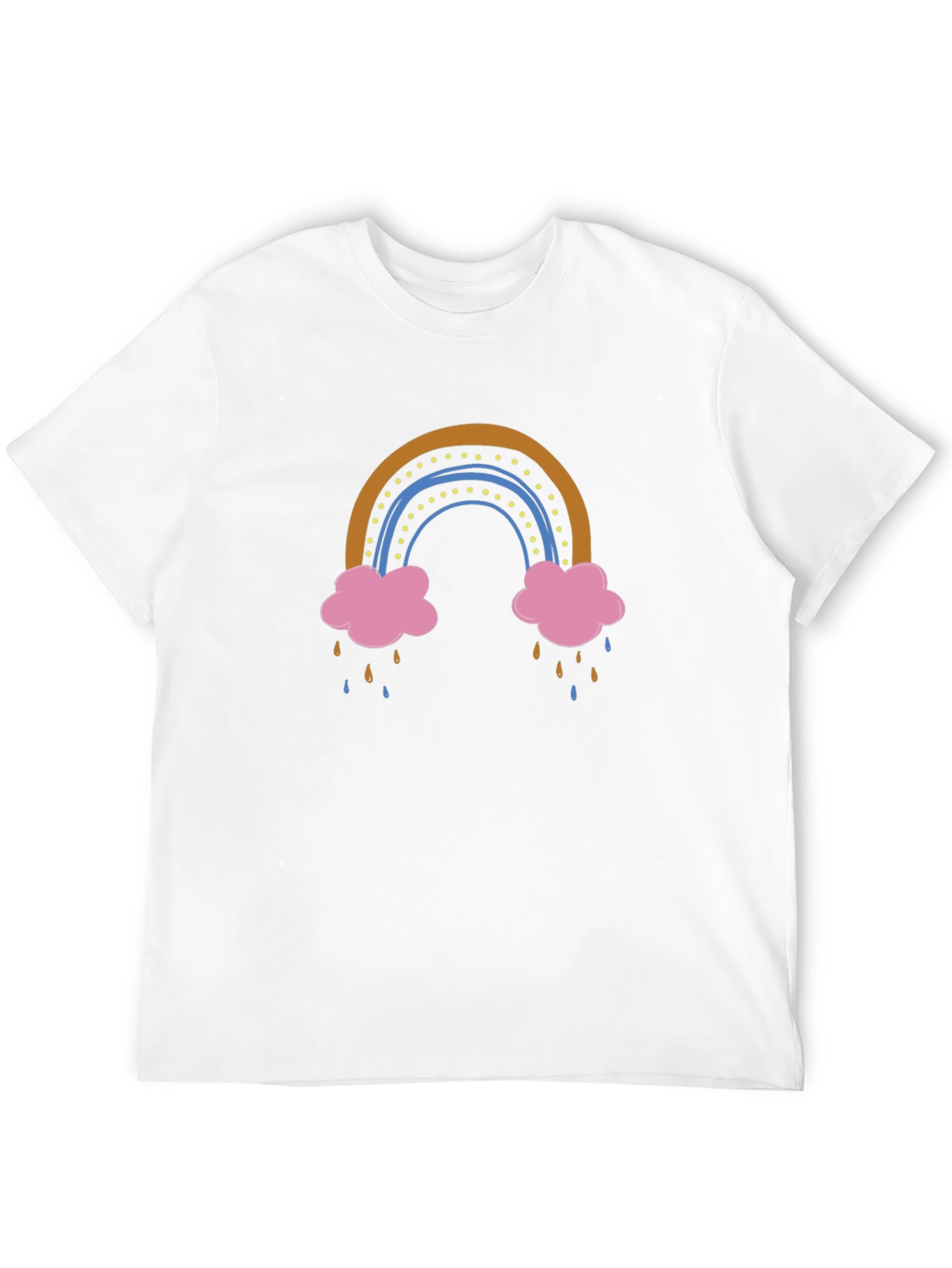 Rainbow Cloud Graphic Print Mens Black T-Shirt