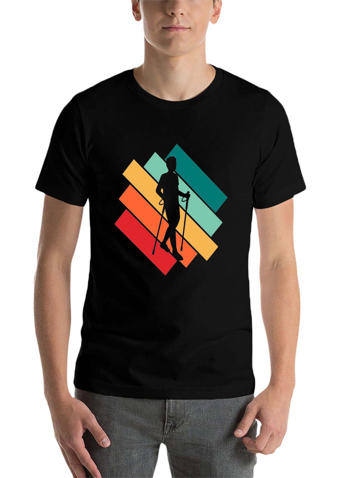 Retro Hiker T-Shirt - Walking Silhouette Design