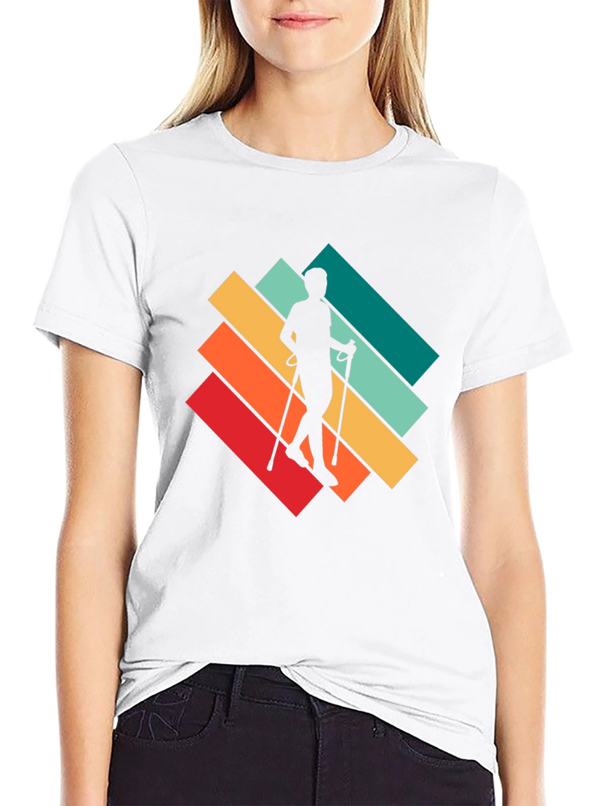 Retro Hiker T-Shirt - Walking Silhouette Design