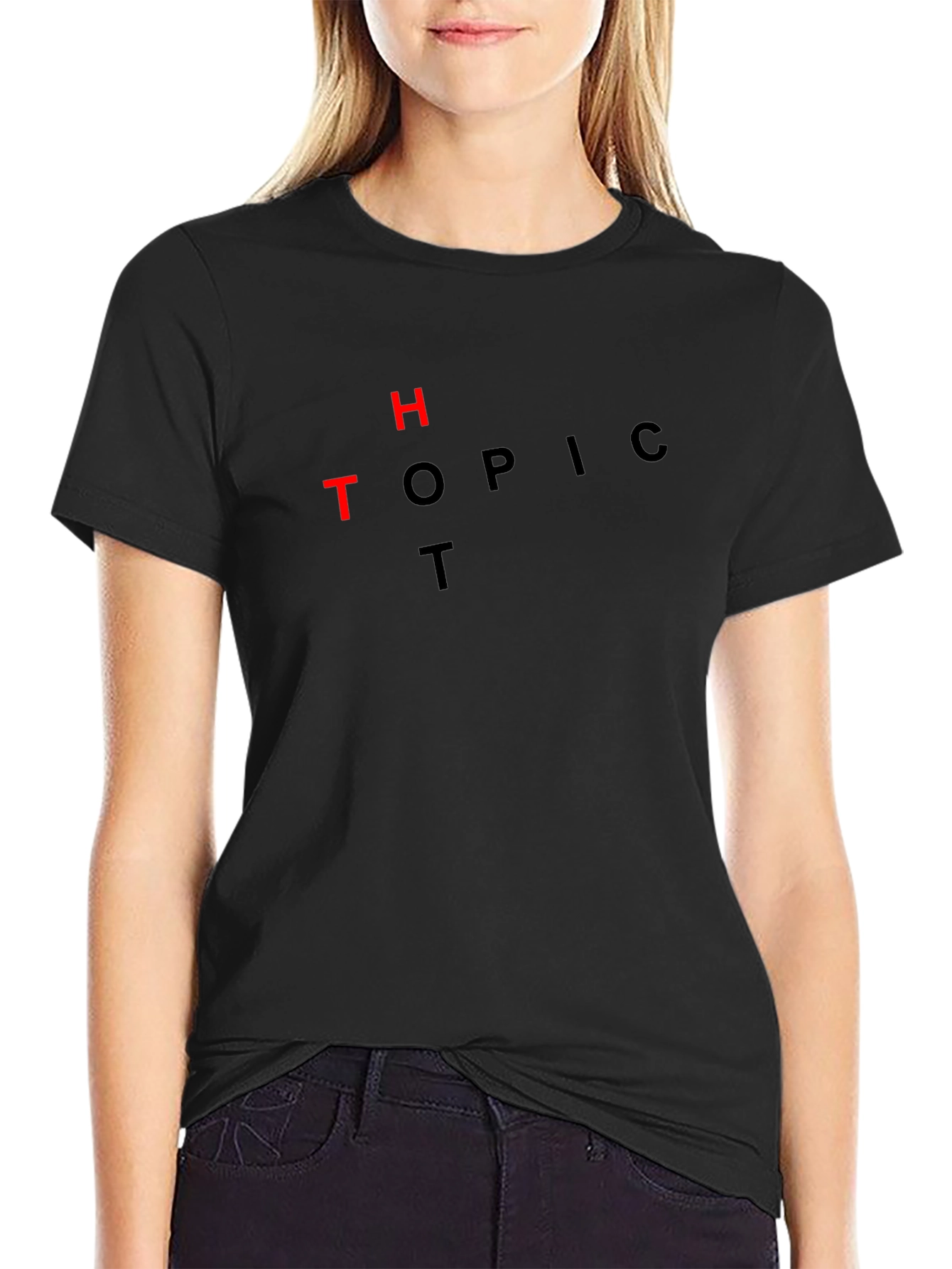 Hot Topic Graphic Tee - Black Cotton