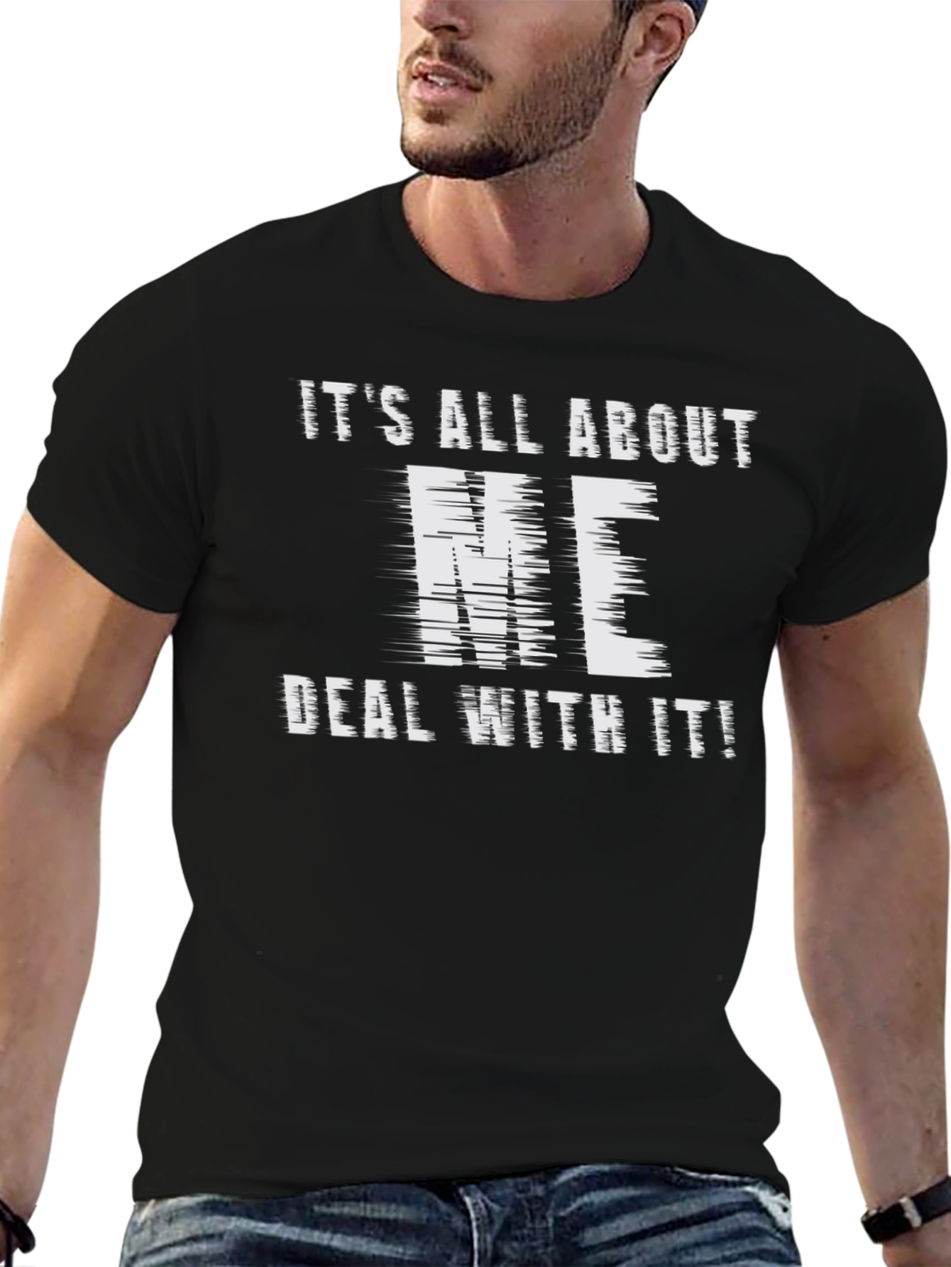 Its All About ME T-Shirt - Black Cotton Tee