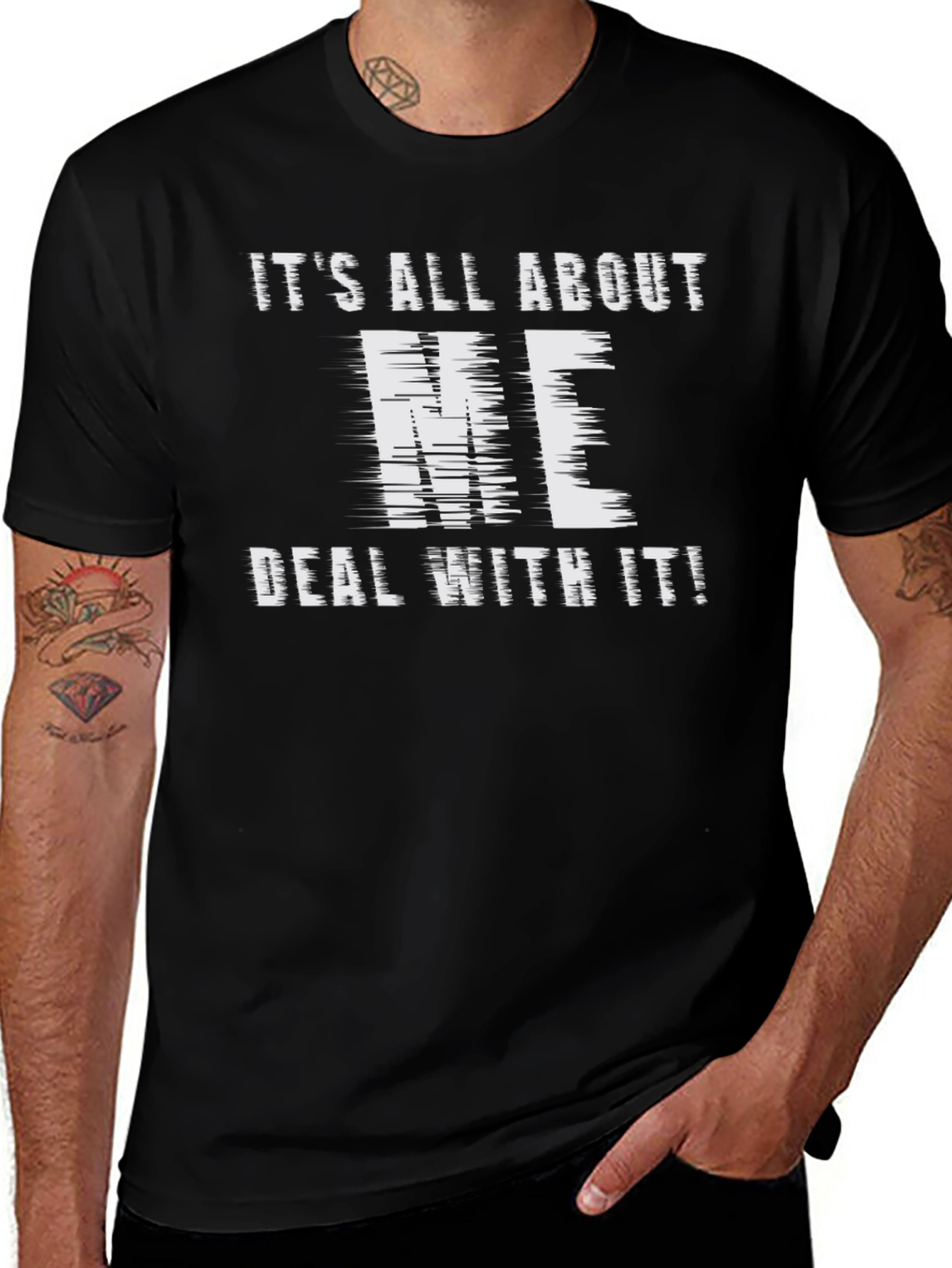 Its All About ME T-Shirt - Black Cotton Tee