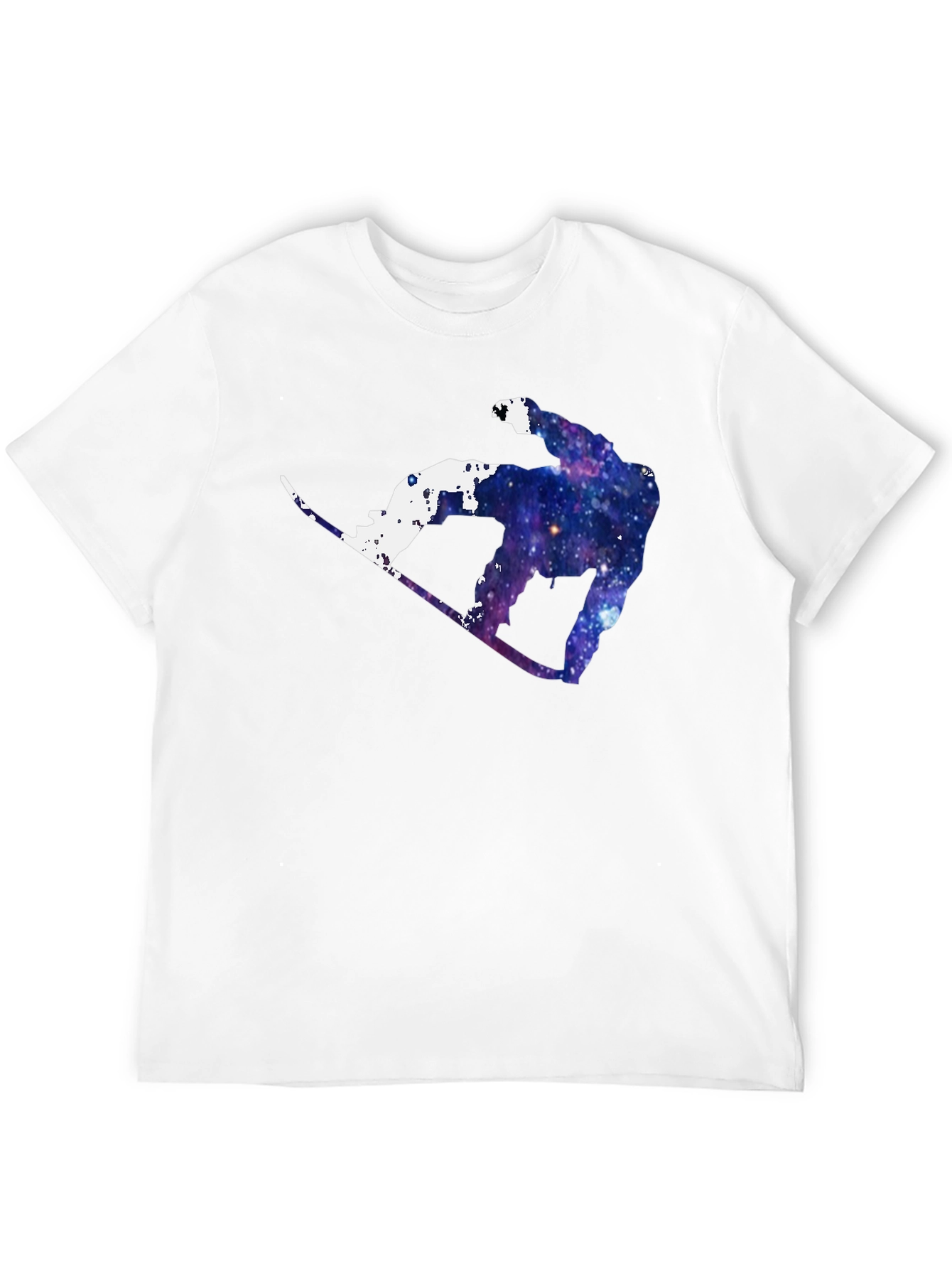 Galaxy Snowboarder Graphic Tee - Cosmic Style