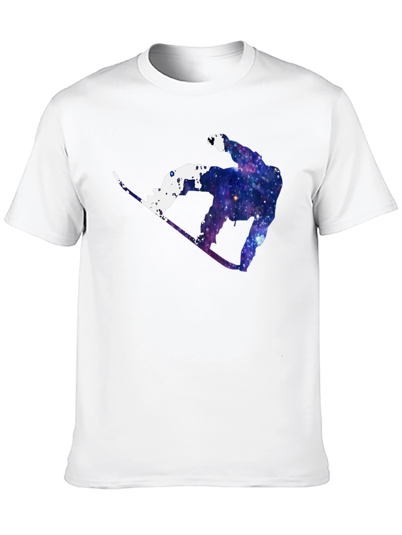 Galaxy Snowboarder Graphic Tee - Cosmic Style