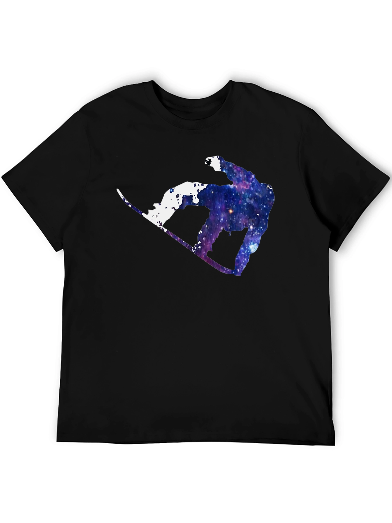 Galaxy Snowboarder Graphic Tee - Cosmic Style