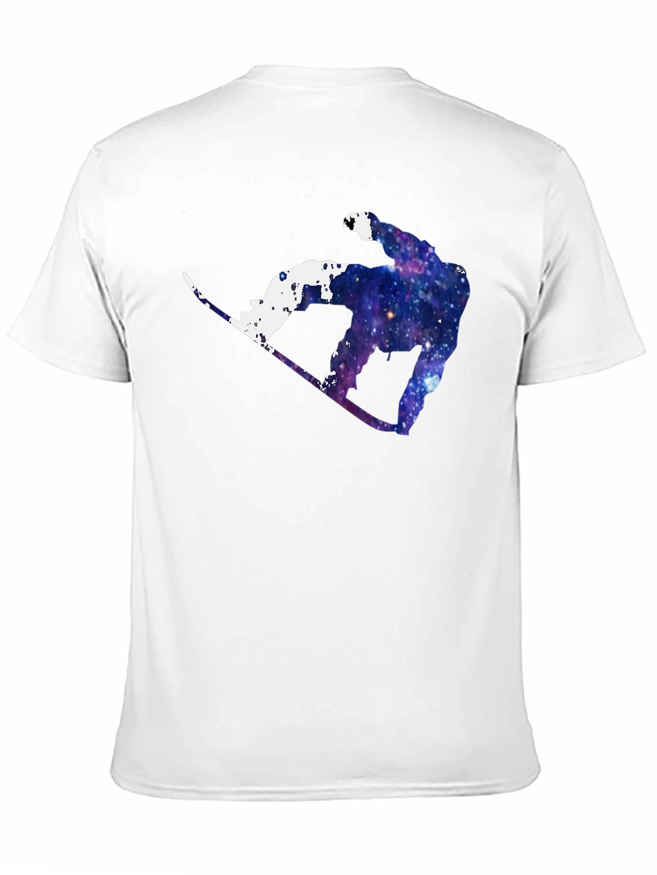 Galaxy Snowboarder Graphic Tee - Cosmic Style