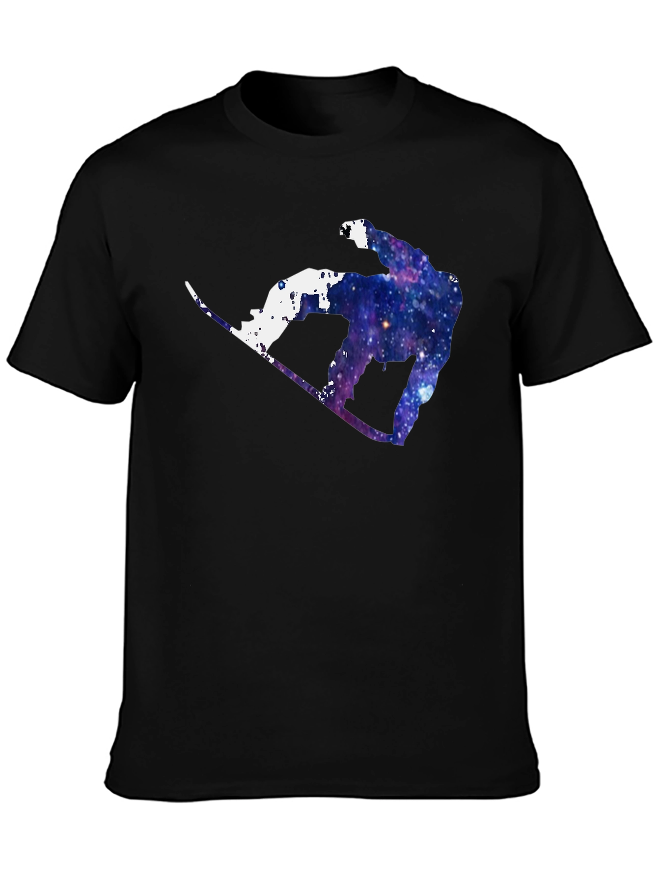 Galaxy Snowboarder Graphic Tee - Cosmic Style