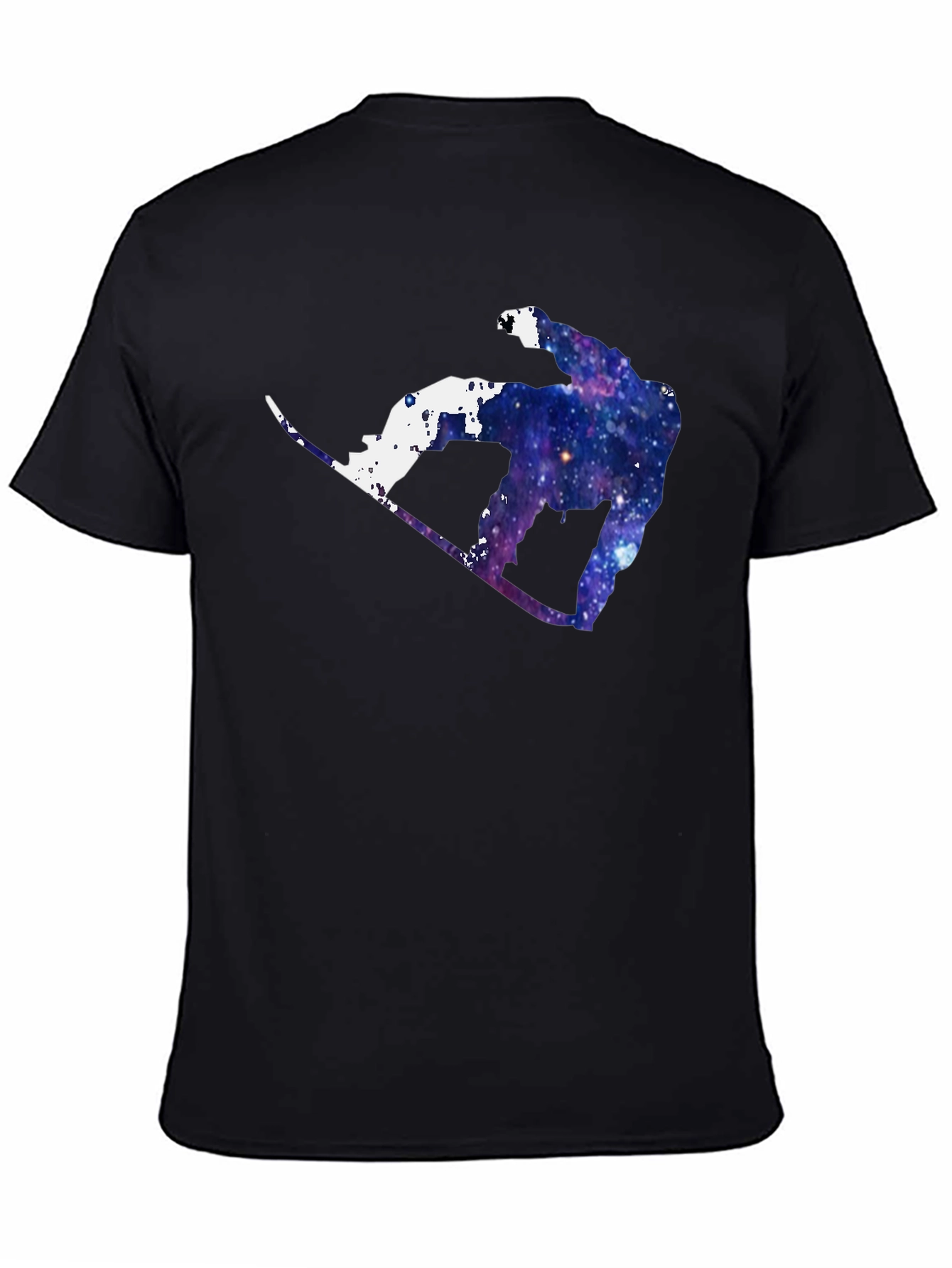 Galaxy Snowboarder Graphic Tee - Cosmic Style
