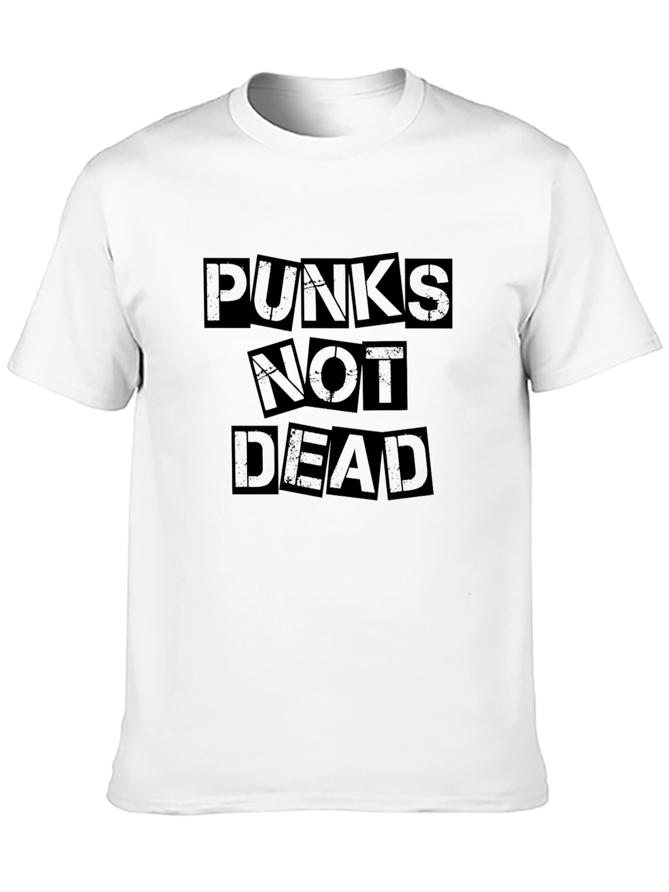 Punks Not Dead Graphic Tee - Black Cotton Blend