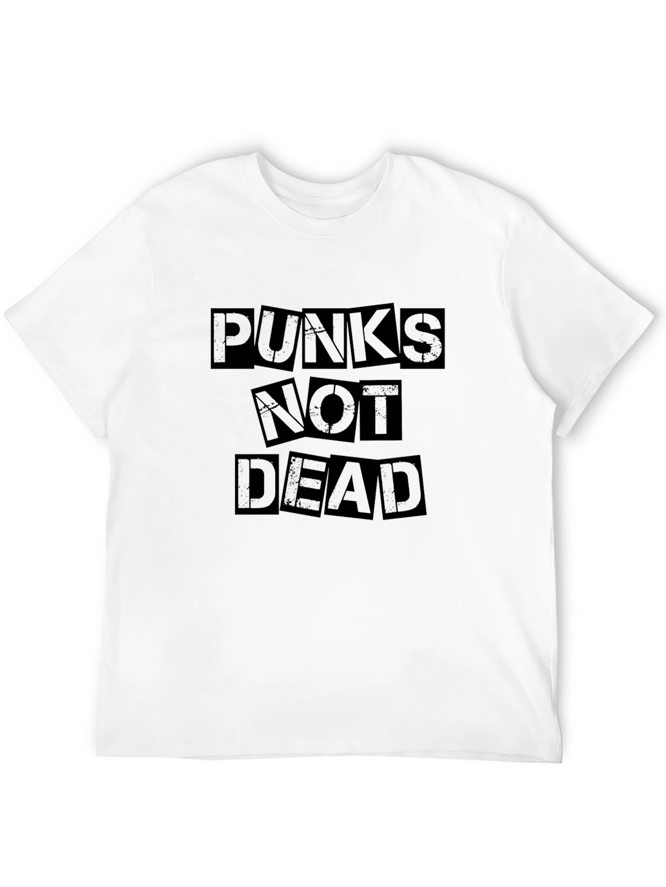 Punks Not Dead Graphic Tee - Black Cotton Blend
