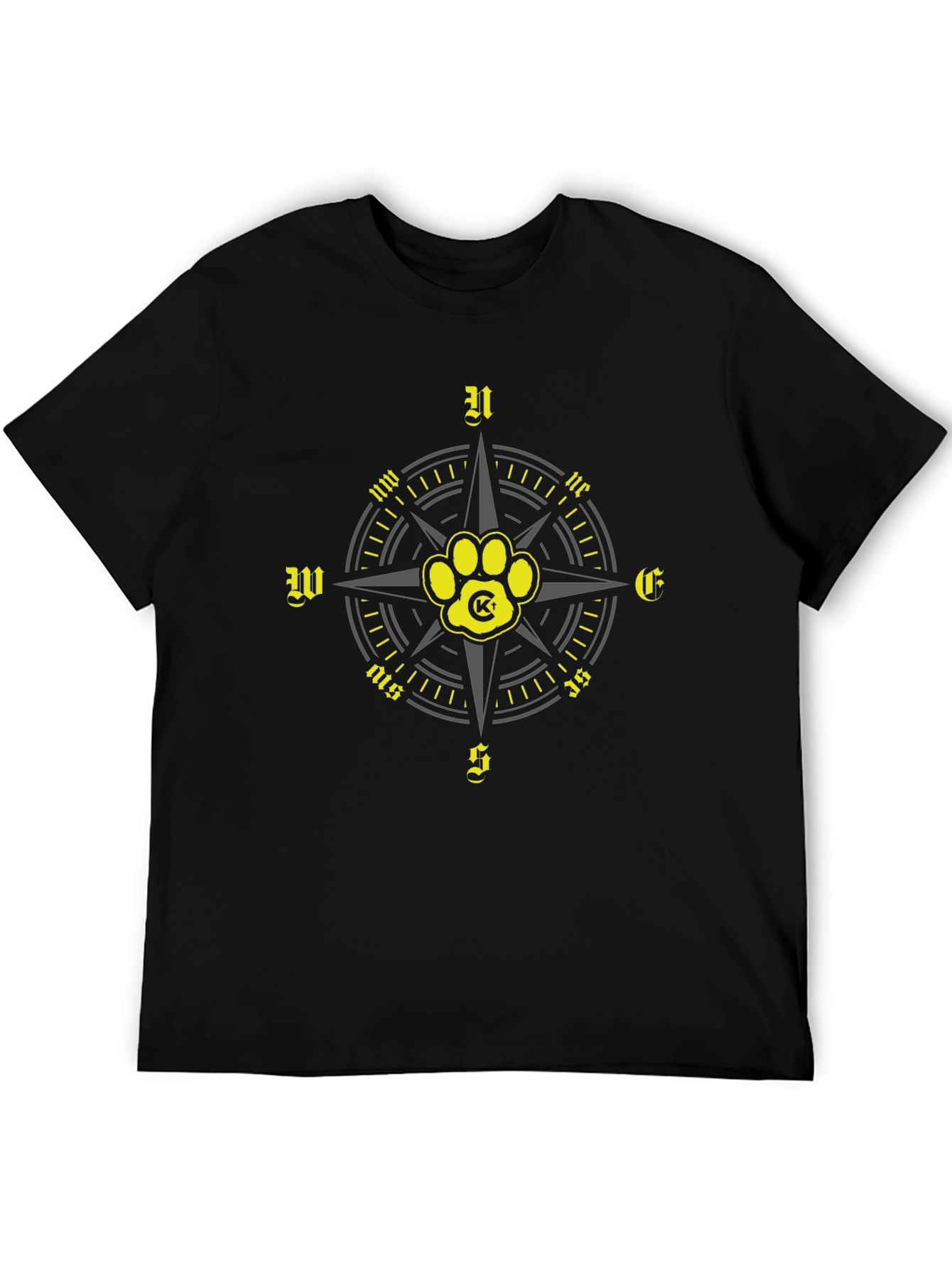 Compass Paw Print Graphic T-Shirt