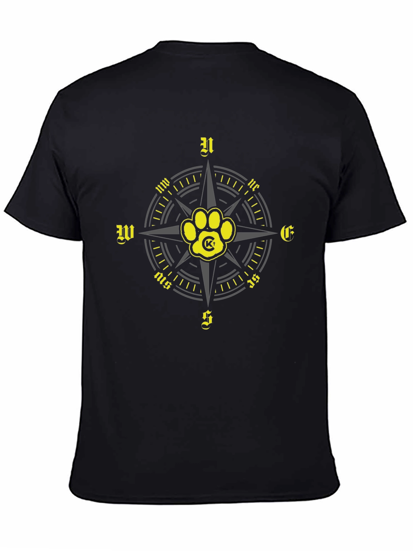 Compass Paw Print Graphic T-Shirt
