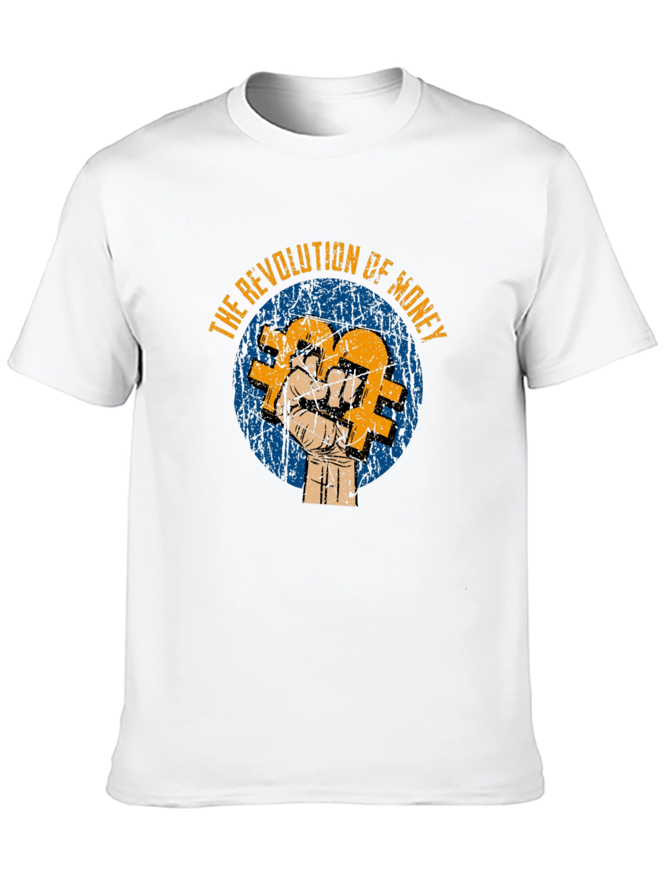 Revolution of Money T-Shirt - Bitcoin Fist Design