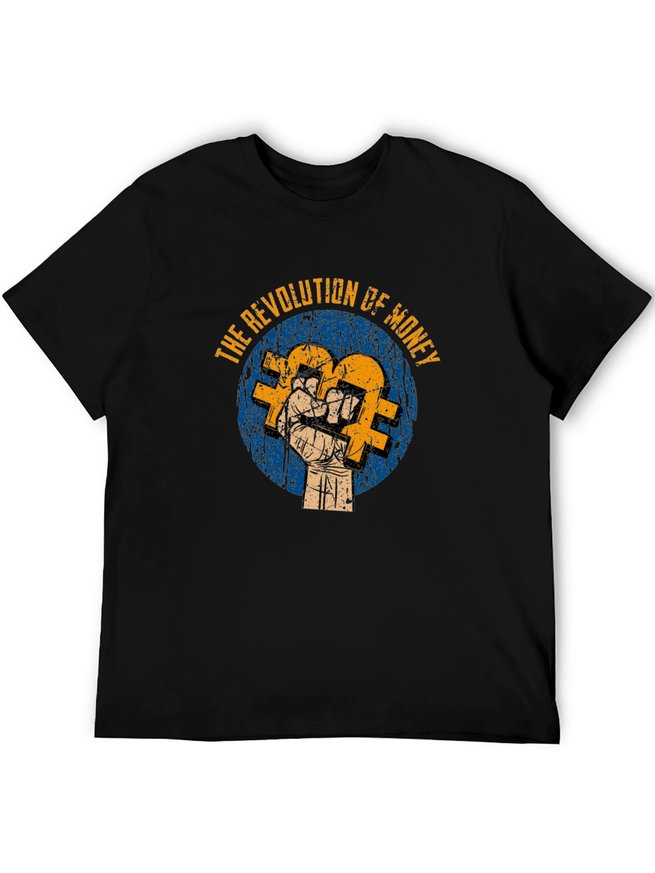 Revolution of Money T-Shirt - Bitcoin Fist Design