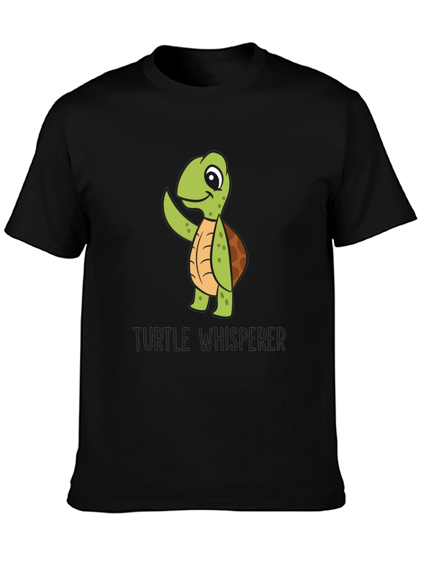 Turtle Whisperer Graphic Tee - Black Cotton T-Shirt