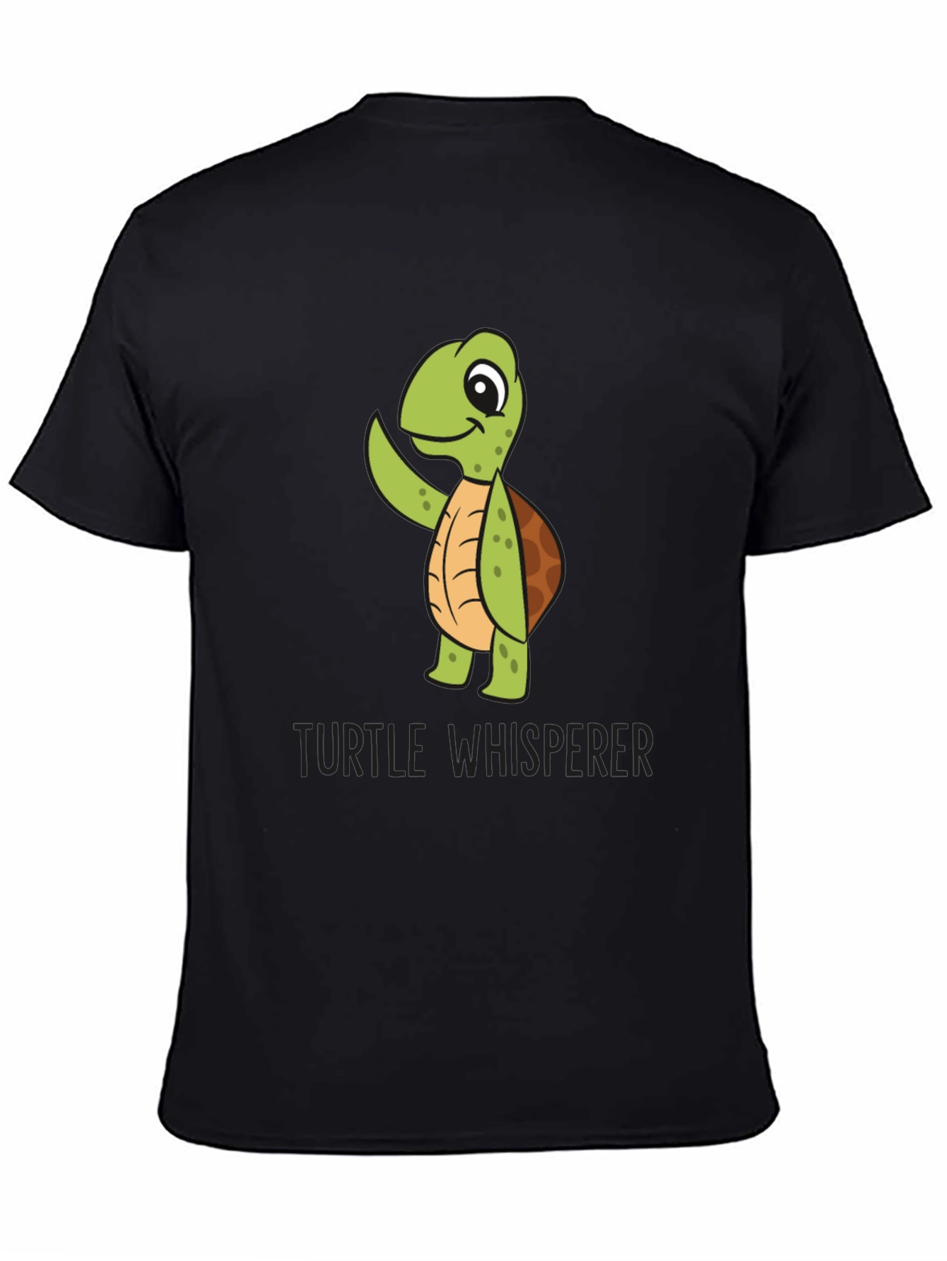 Turtle Whisperer Graphic Tee - Black Cotton T-Shirt