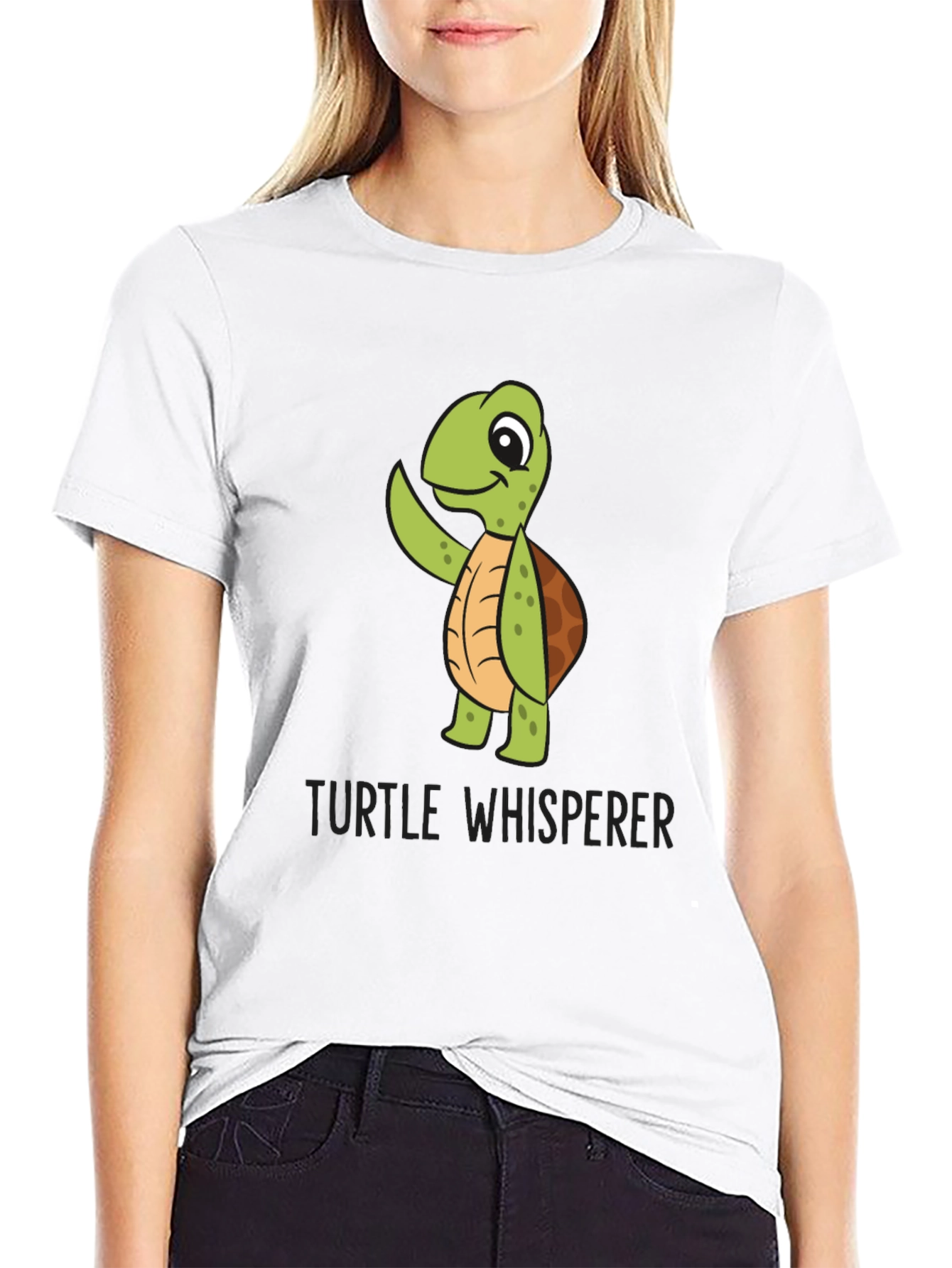 Turtle Whisperer Graphic Tee - Black Cotton T-Shirt