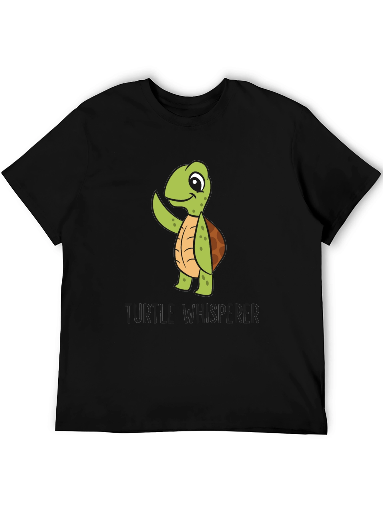 Turtle Whisperer Graphic Tee - Black Cotton T-Shirt