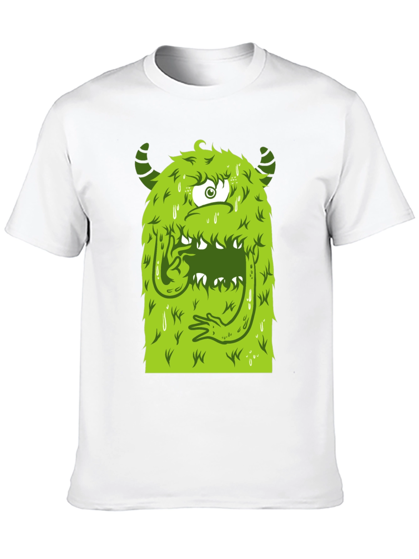 Monster Graphic Tee - Black Cotton T-Shirt