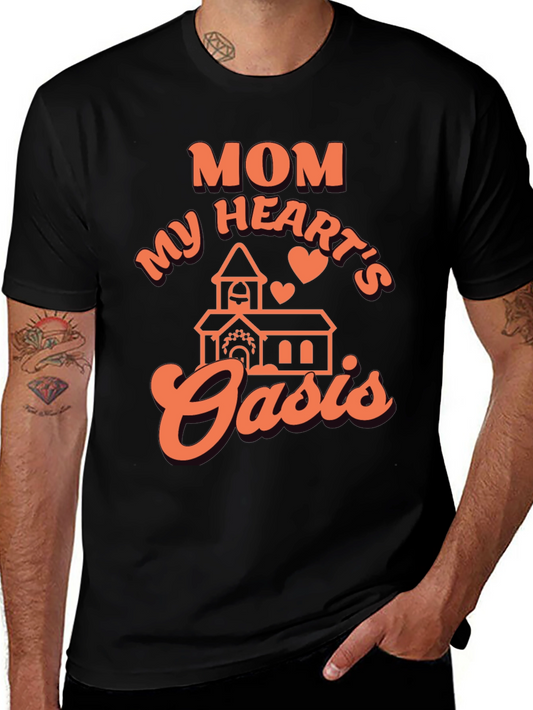 Mom My Hearts Oasis Black Graphic Tee