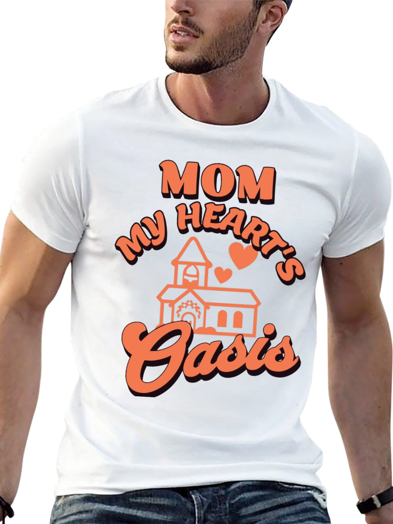 Mom My Hearts Oasis Black Graphic Tee