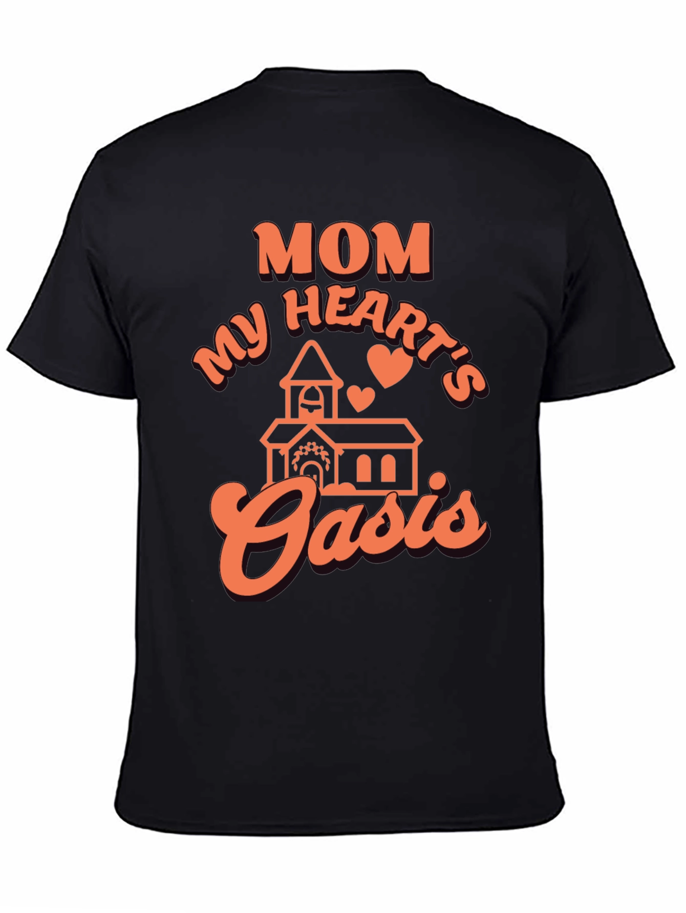 Mom My Hearts Oasis Black Graphic Tee