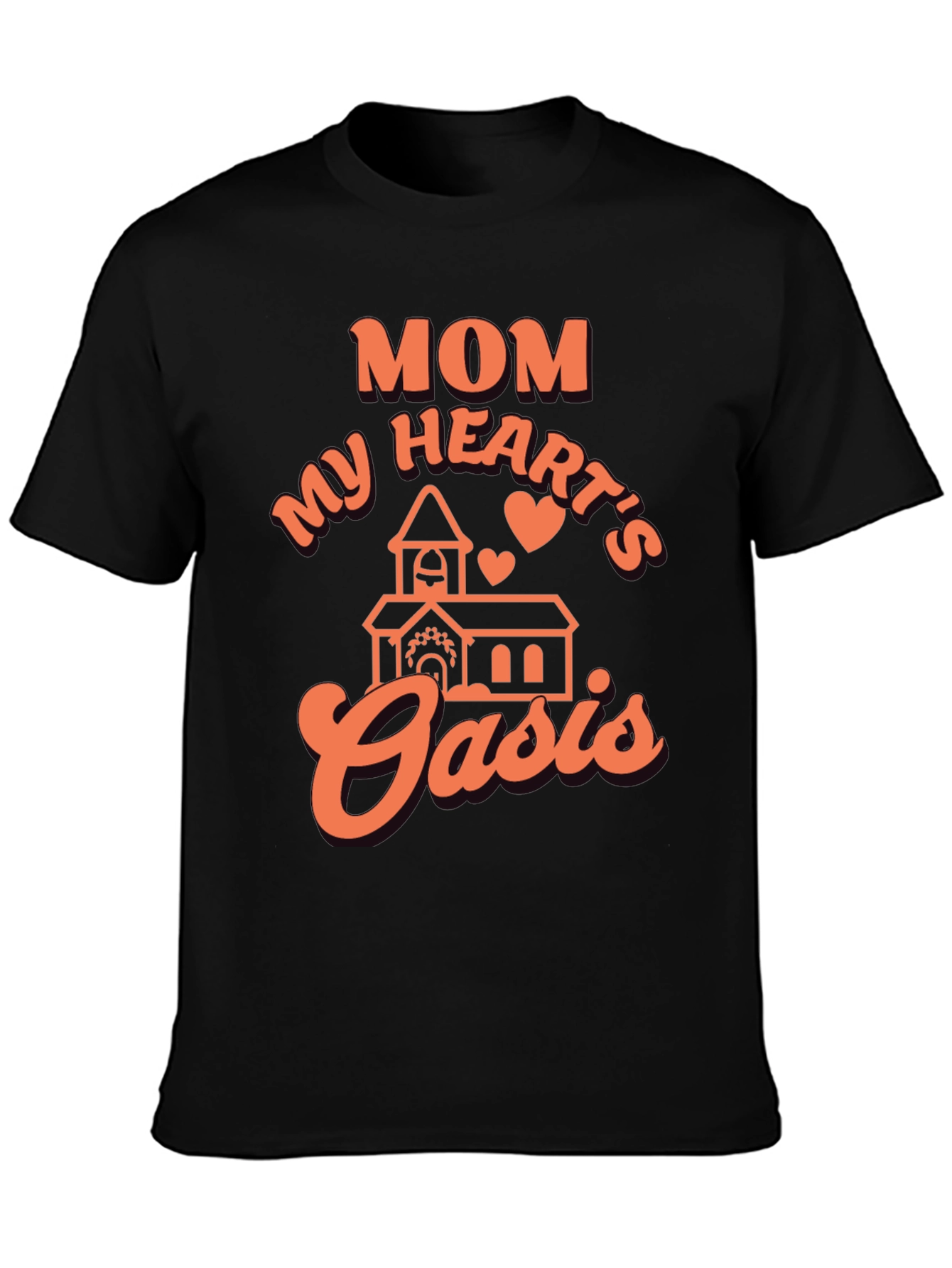 Mom My Hearts Oasis Black Graphic Tee