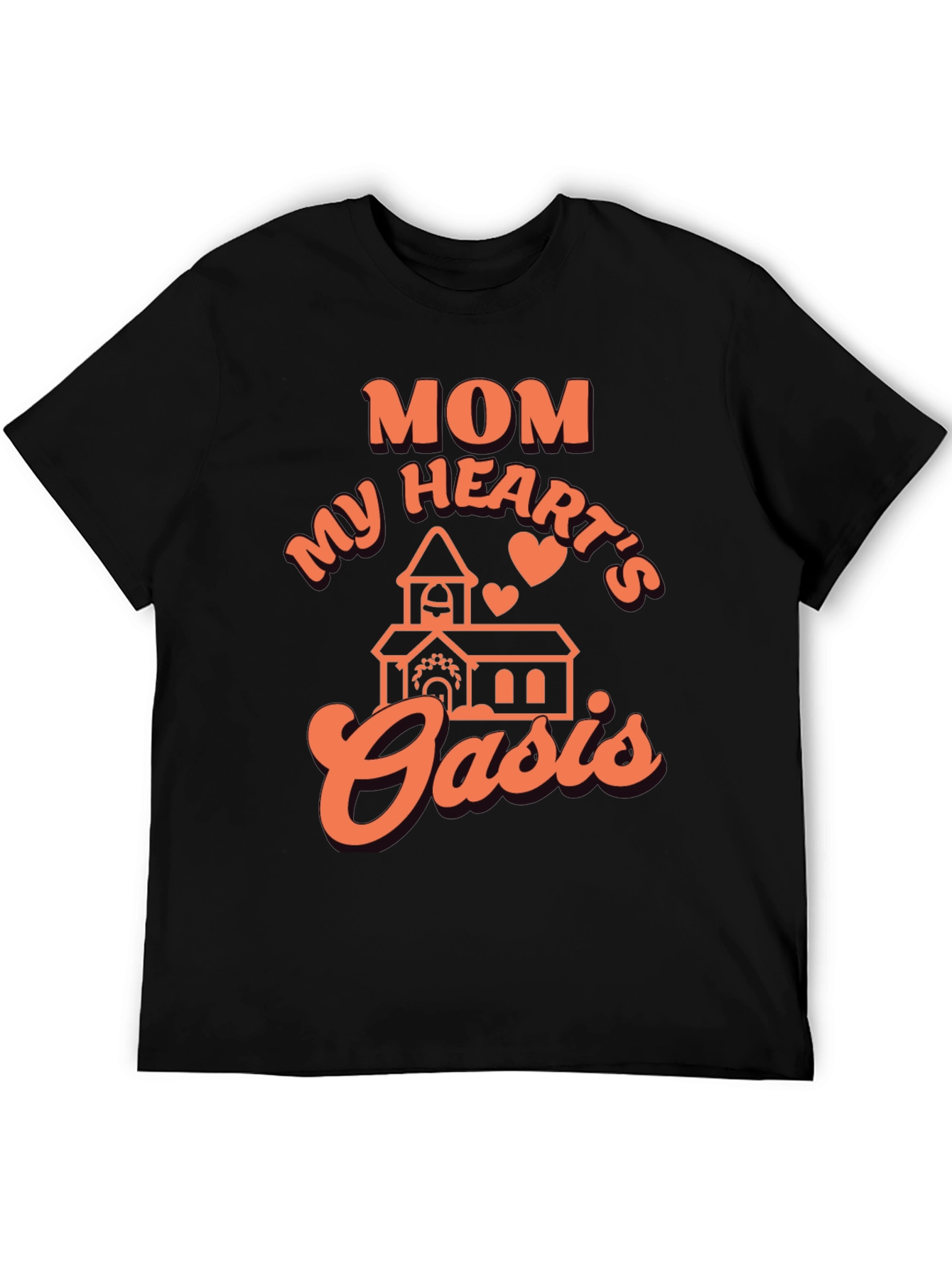 Mom My Hearts Oasis Black Graphic Tee