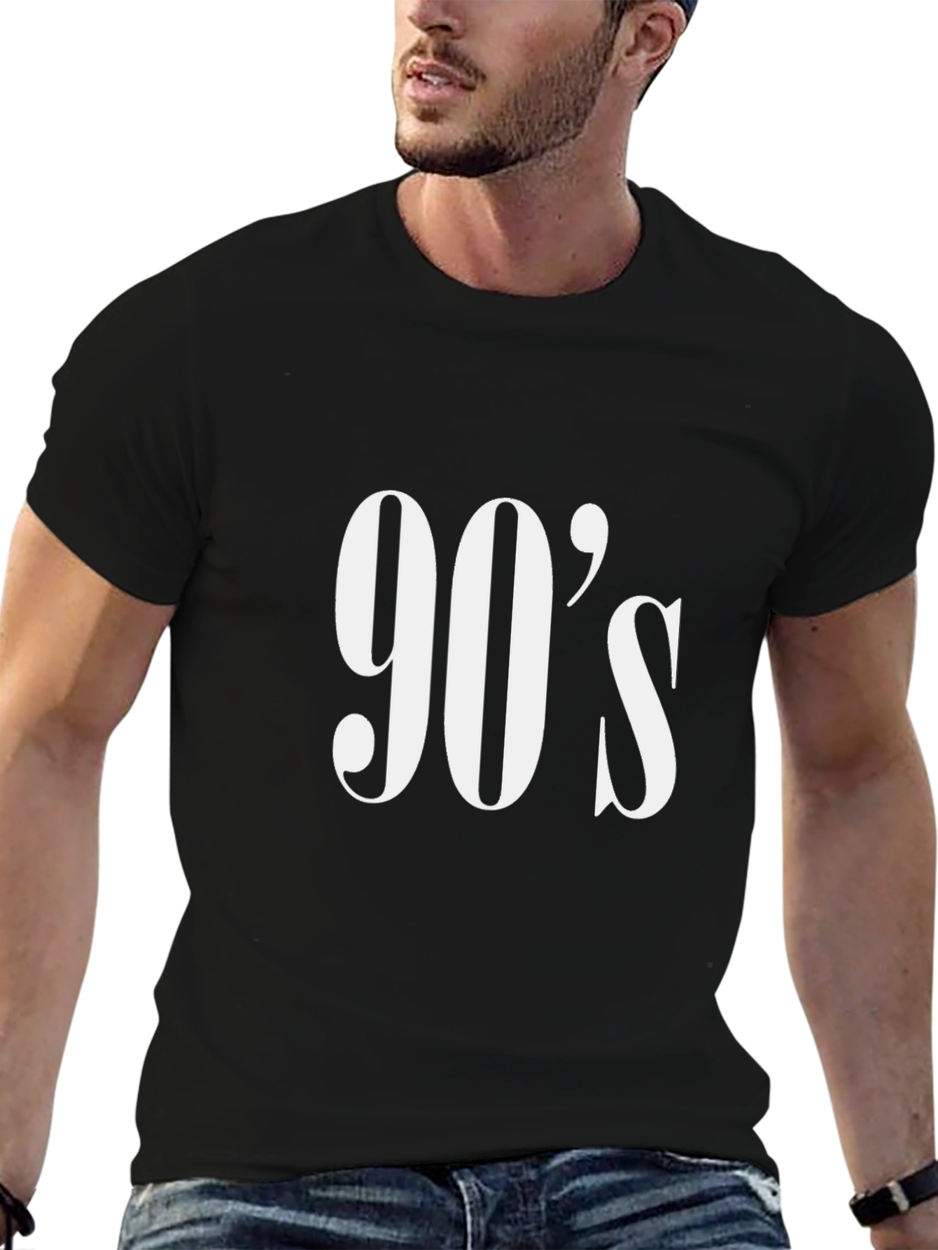 90s Retro Graphic Tee - Black