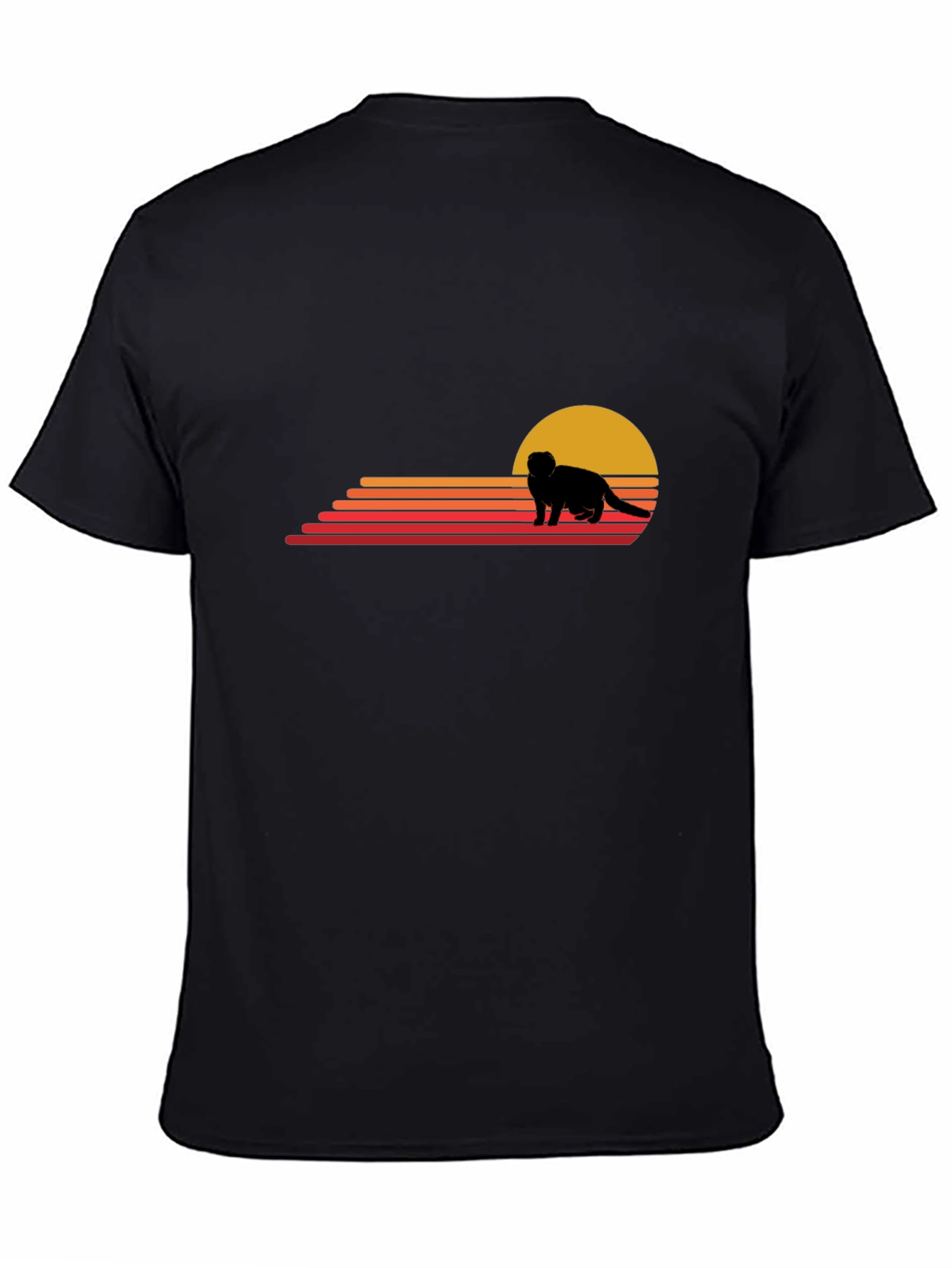 Retro Ferret Sunset Graphic T-Shirt