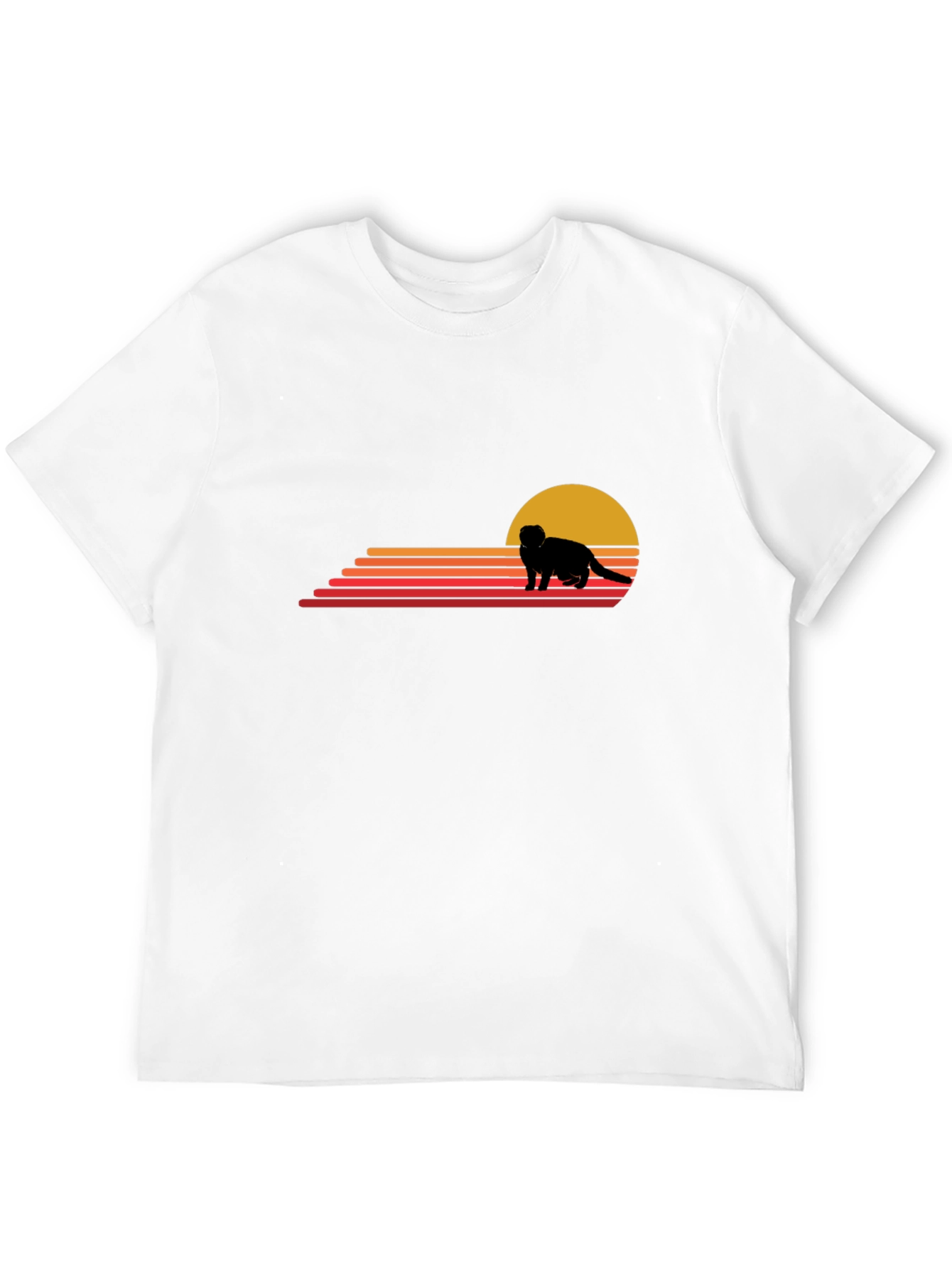 Retro Ferret Sunset Graphic T-Shirt