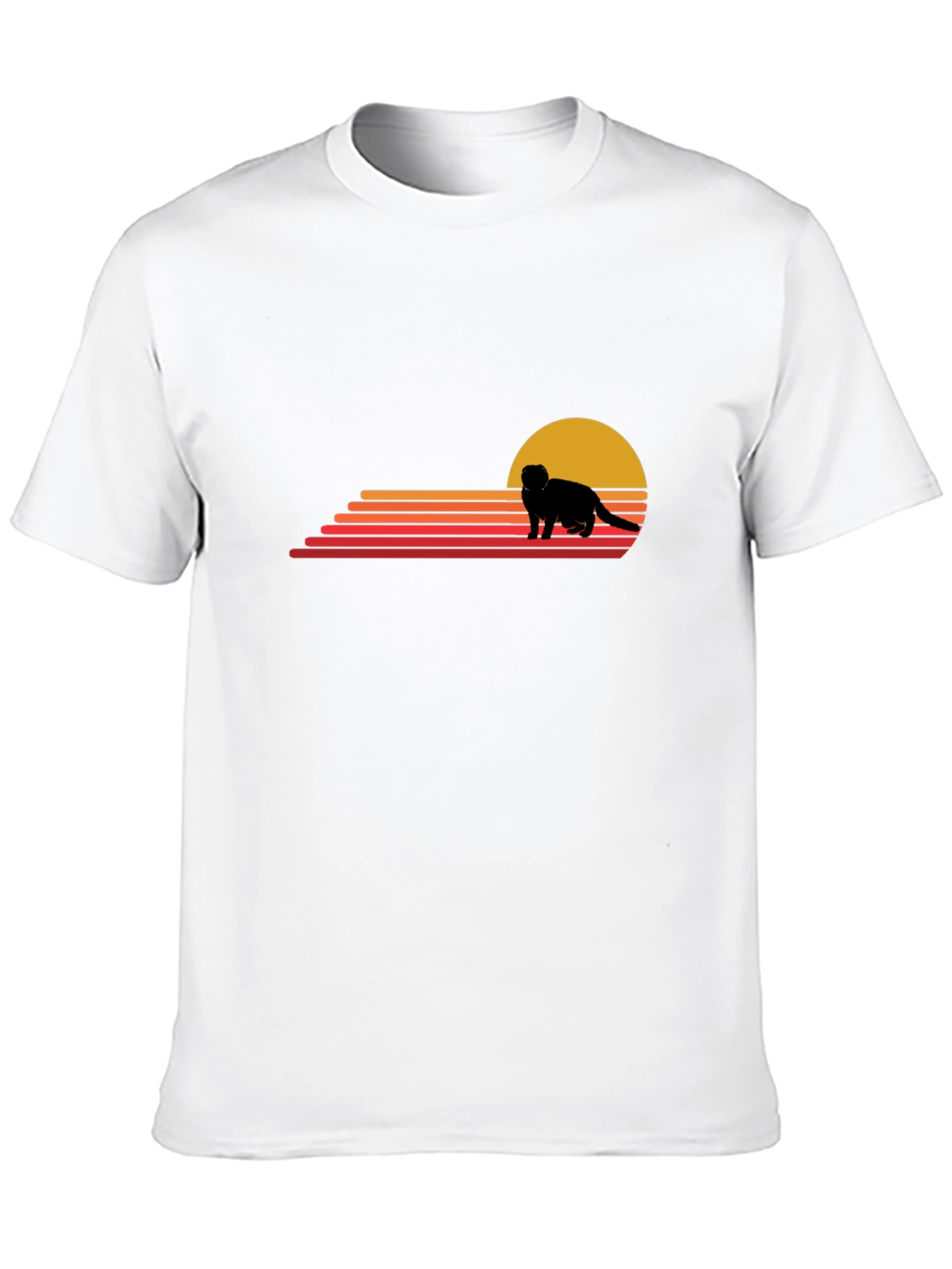 Retro Ferret Sunset Graphic T-Shirt