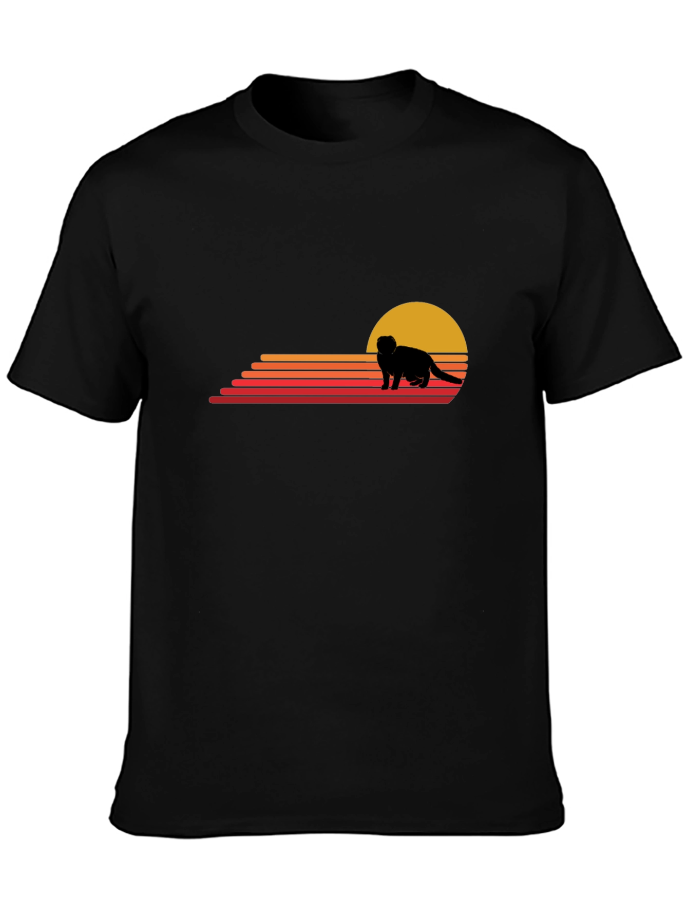 Retro Ferret Sunset Graphic T-Shirt