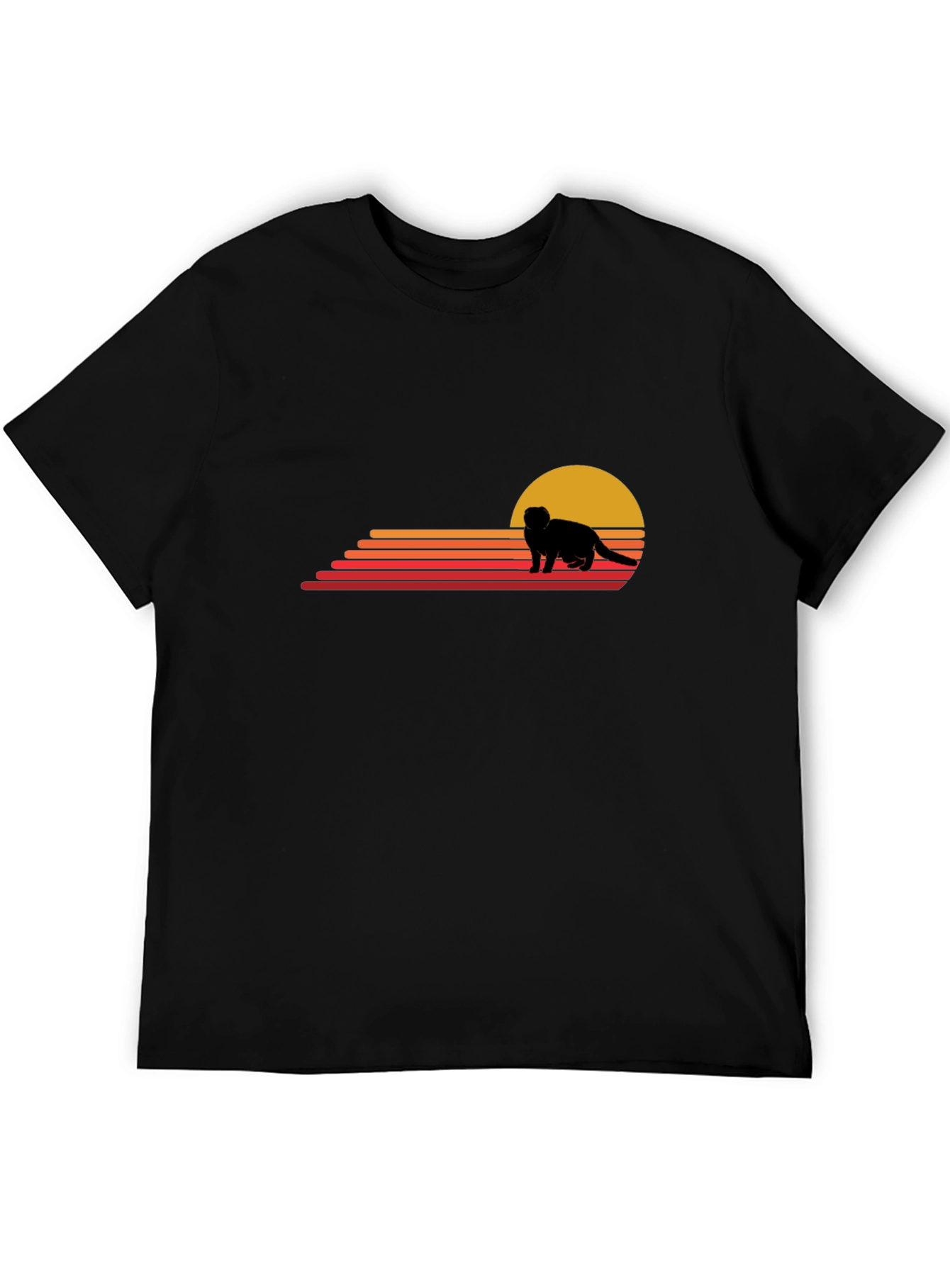 Retro Ferret Sunset Graphic T-Shirt