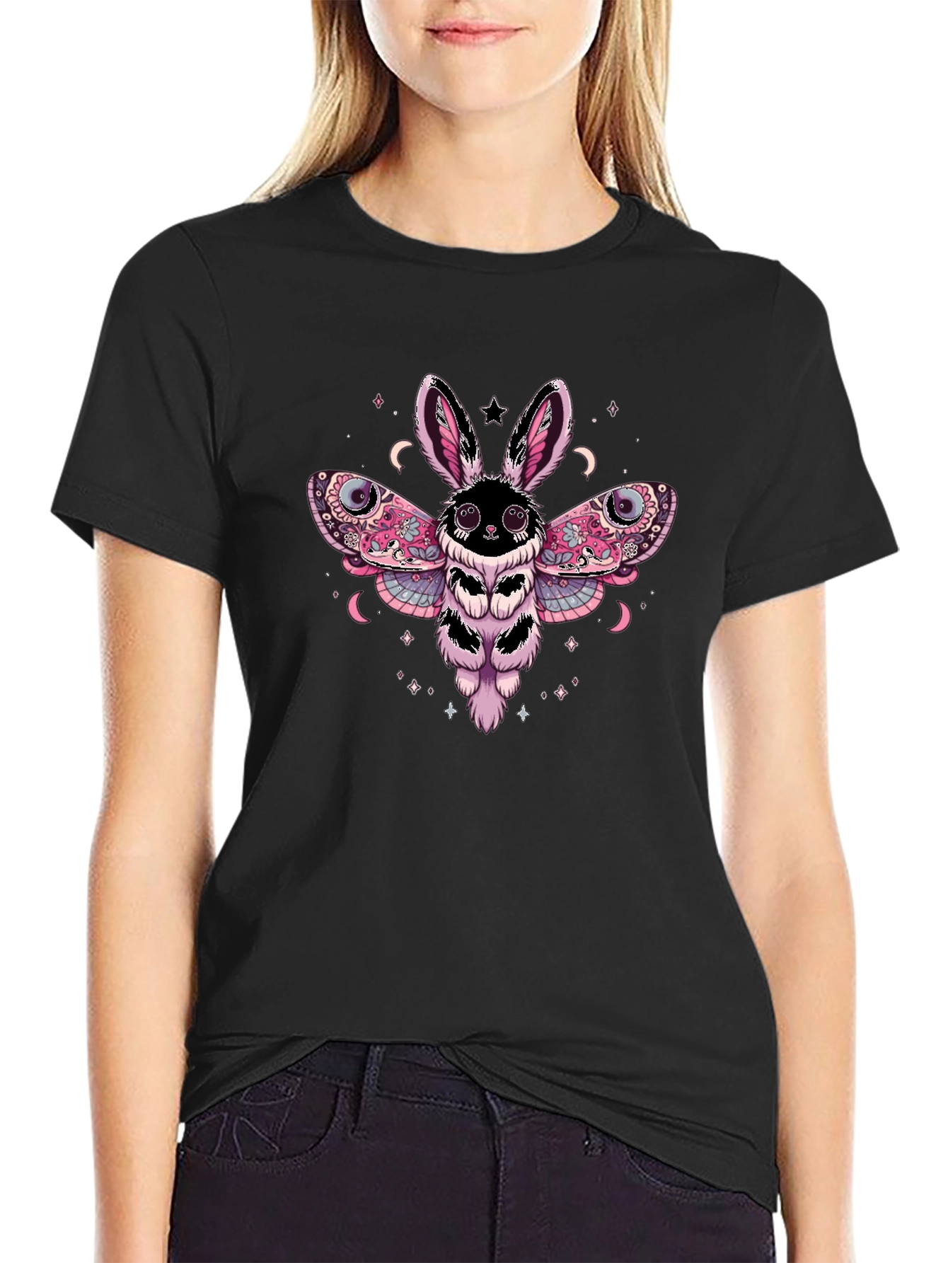 Bunny Moth Graphic Tee - Whimsical Design