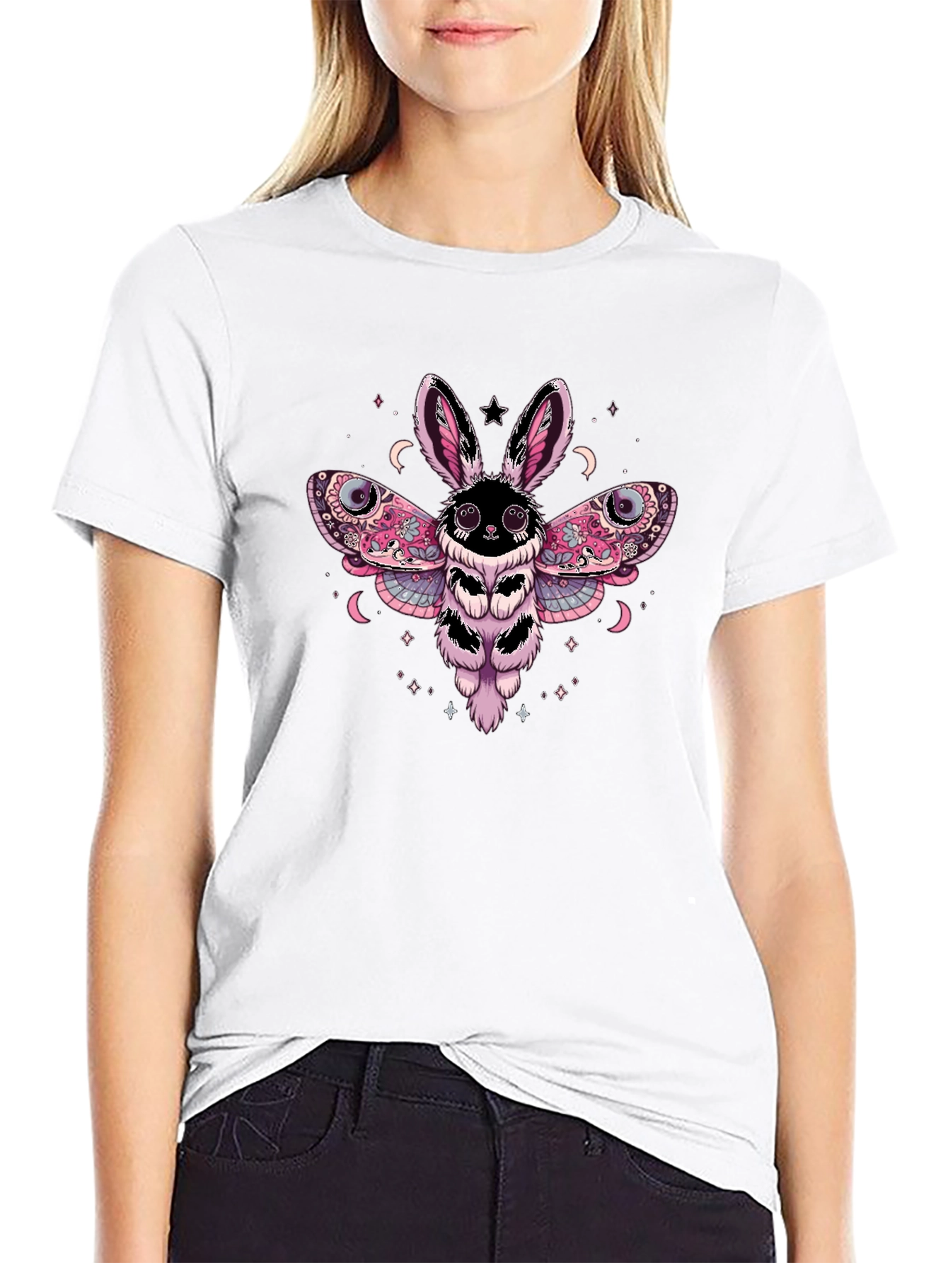 Bunny Moth Graphic Tee - Whimsical Design