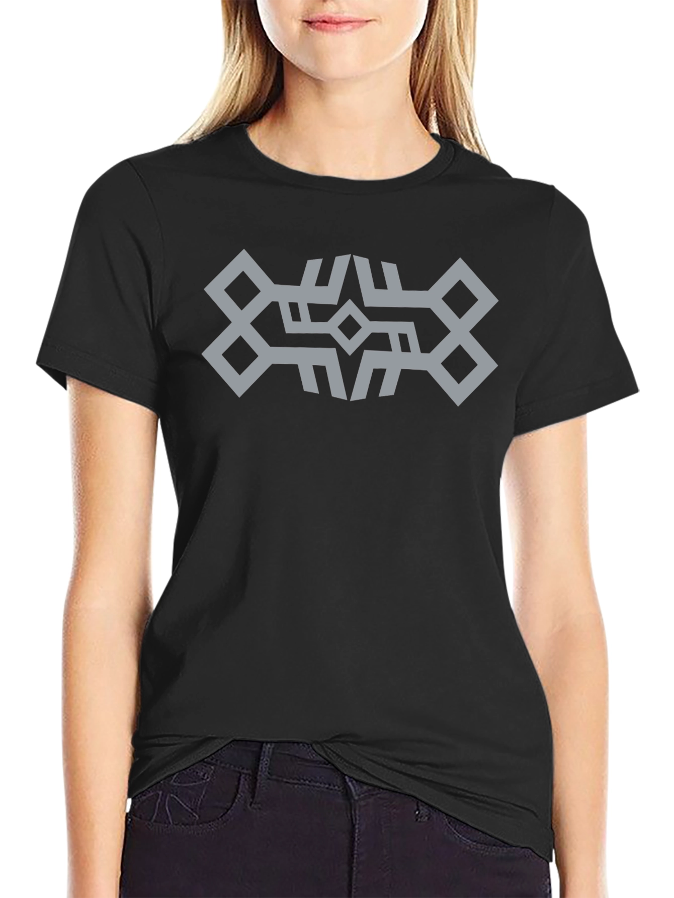 Geometric Pattern Black T-Shirt