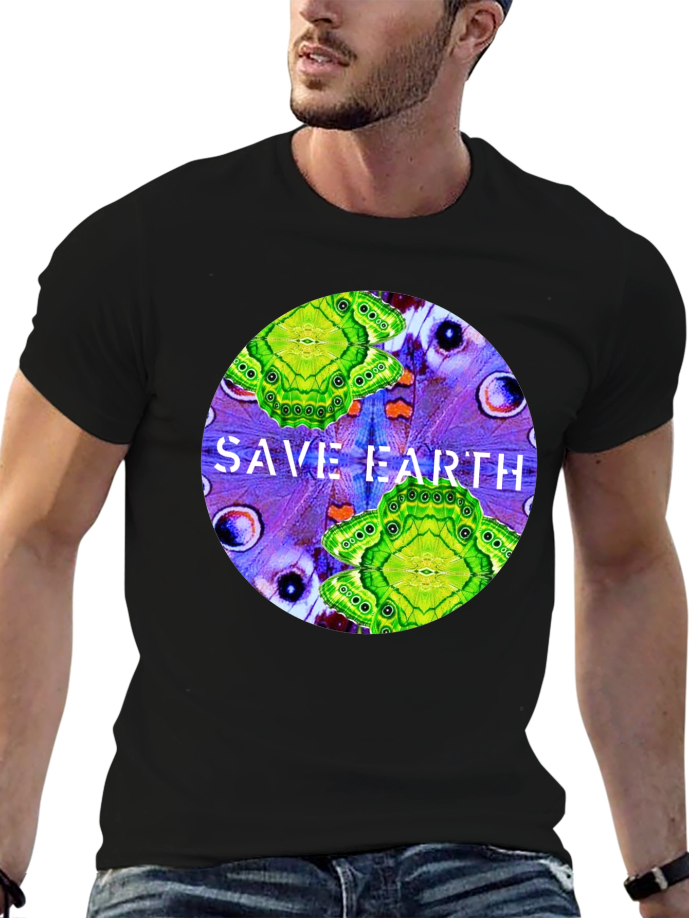 Save Earth T-Shirt: Butterfly Design Eco-Friendly