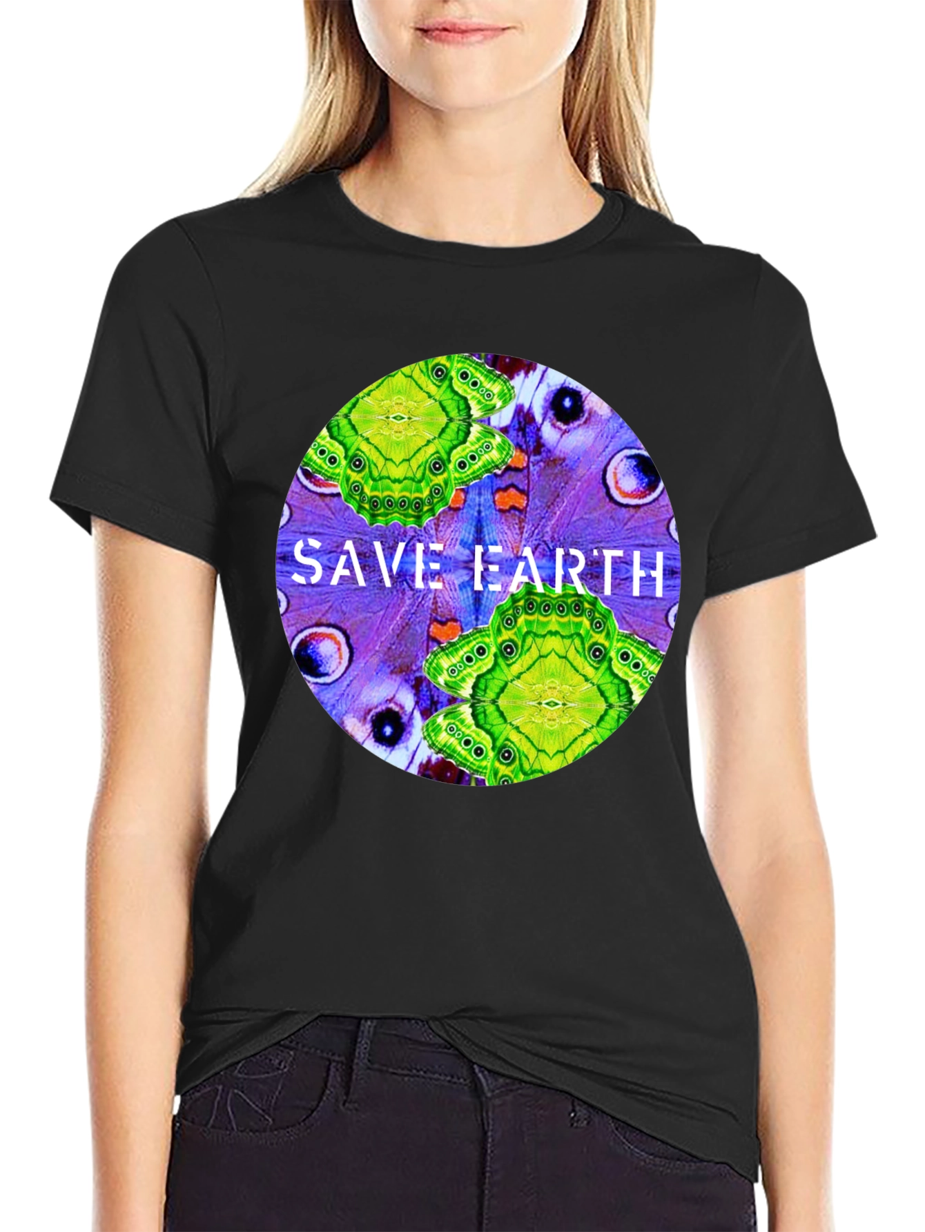 Save Earth T-Shirt: Butterfly Design Eco-Friendly
