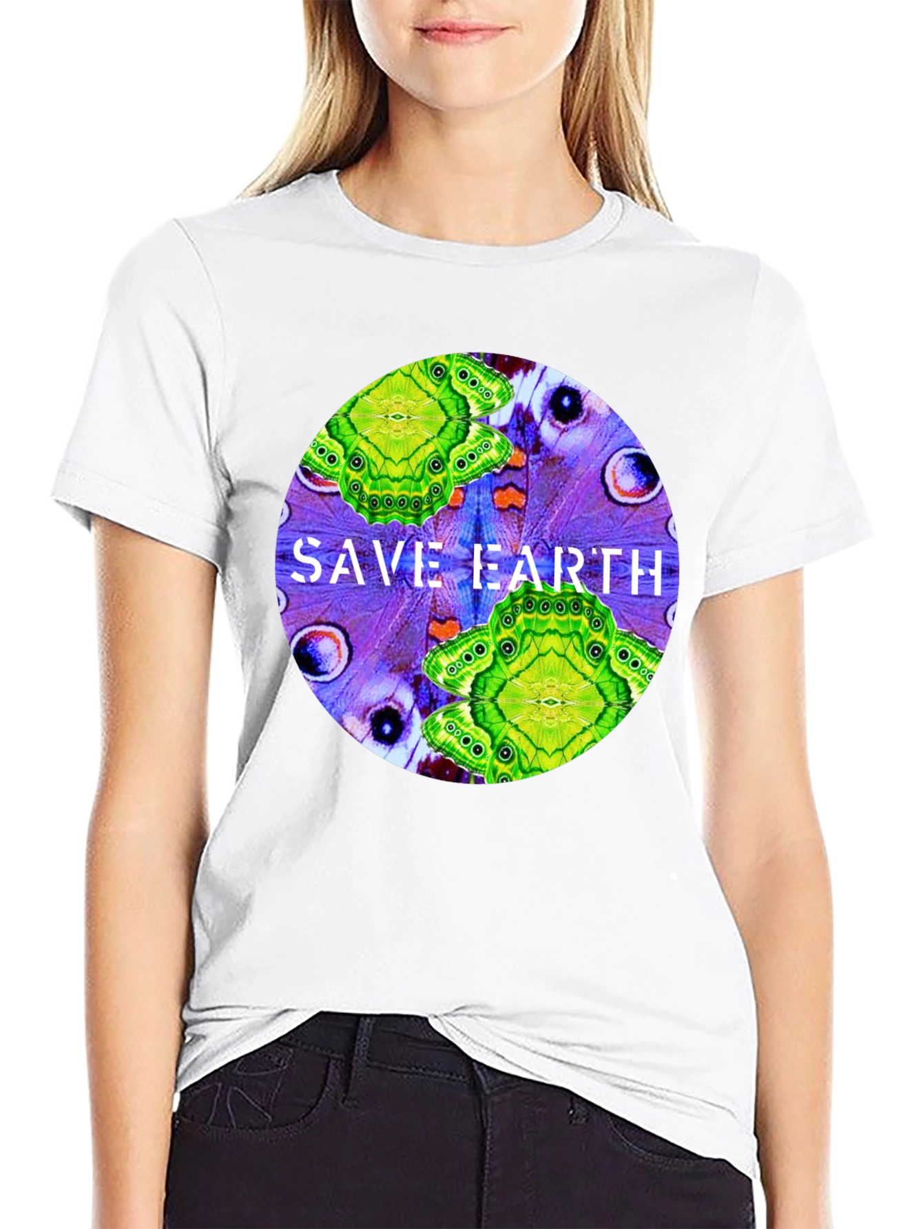 Save Earth T-Shirt: Butterfly Design Eco-Friendly