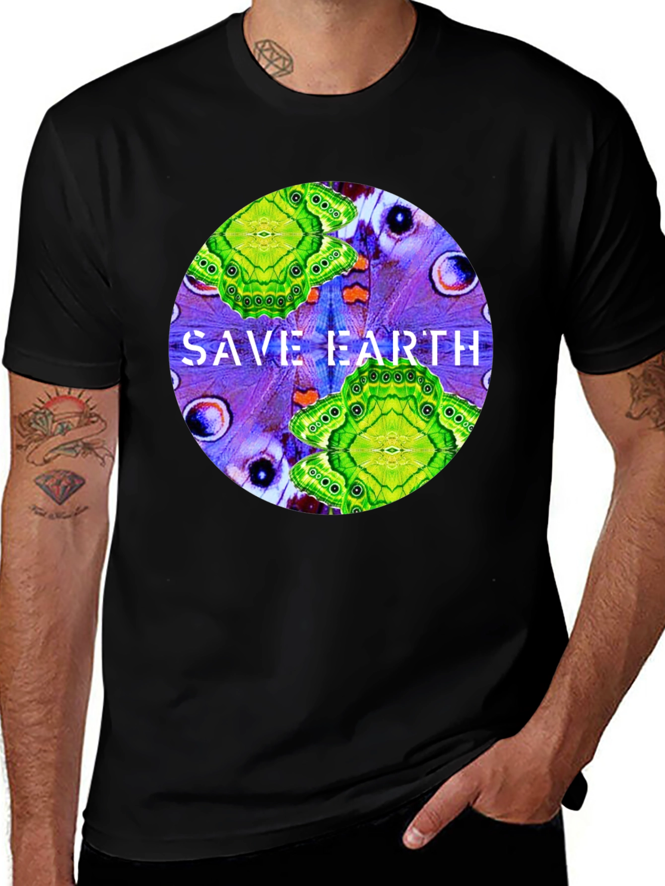 Save Earth T-Shirt: Butterfly Design Eco-Friendly