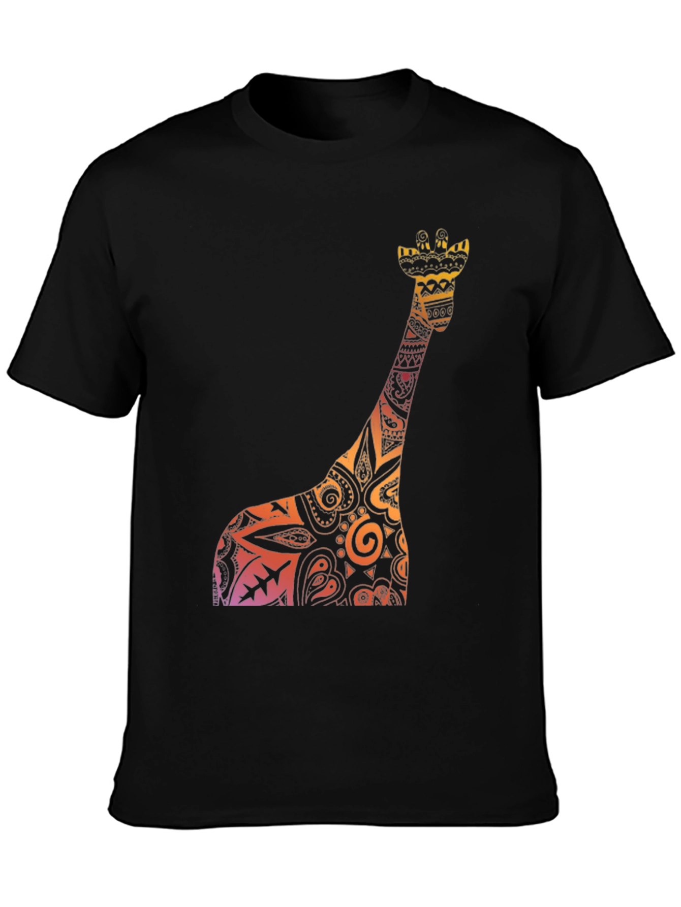 Giraffe Print Black Tee