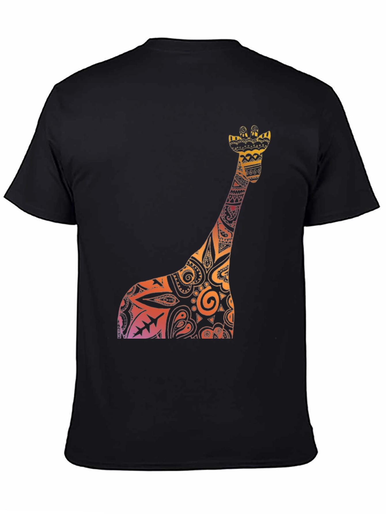 Giraffe Print Black Tee