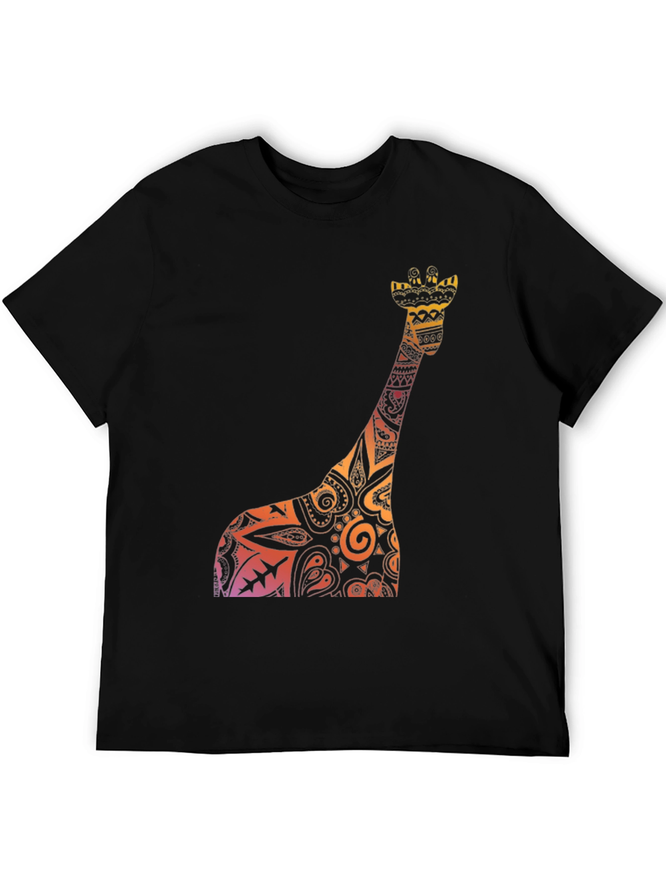 Giraffe Print Black Tee