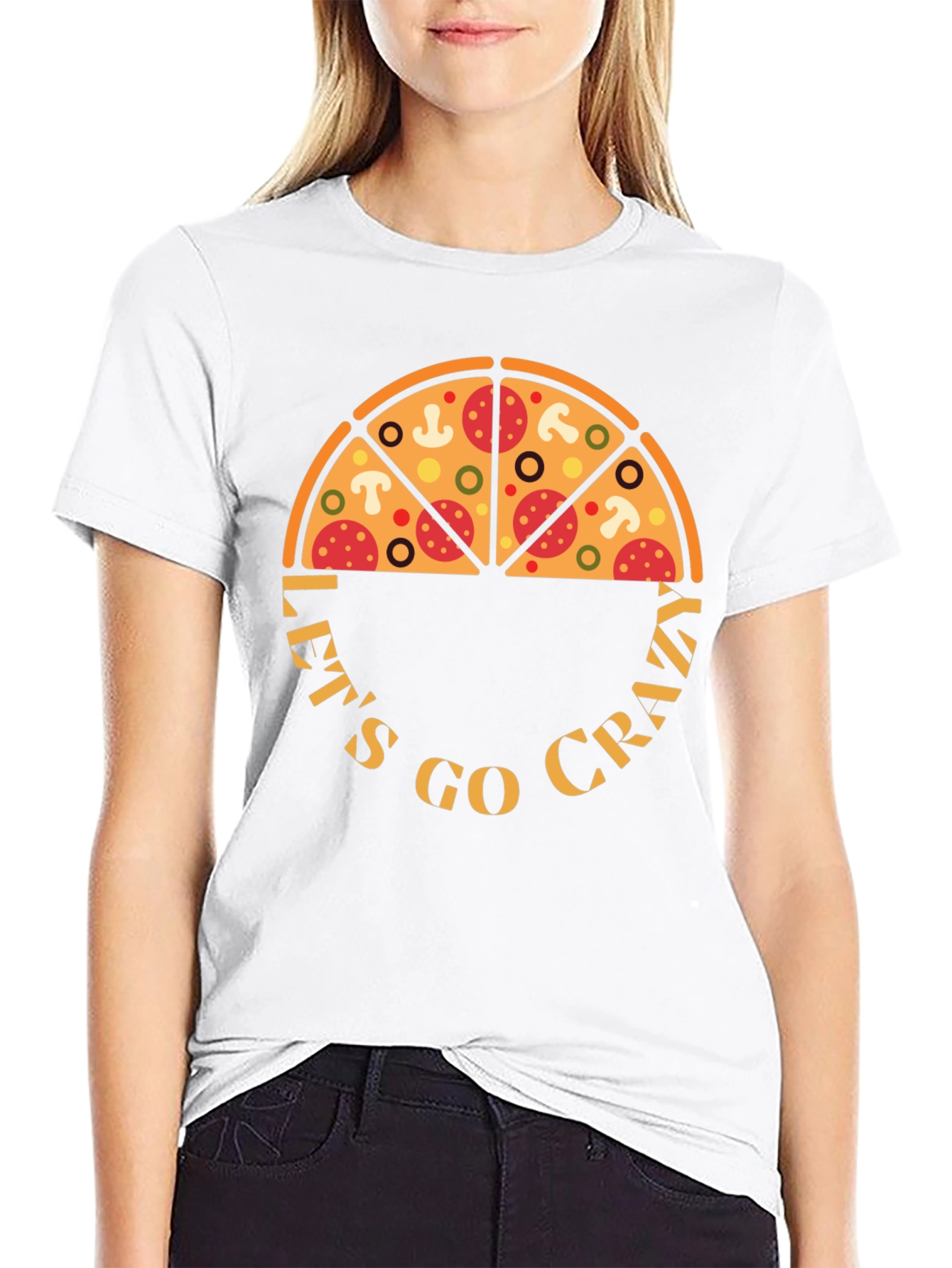 Pizza Crazy Graphic T-Shirt - Fun Design