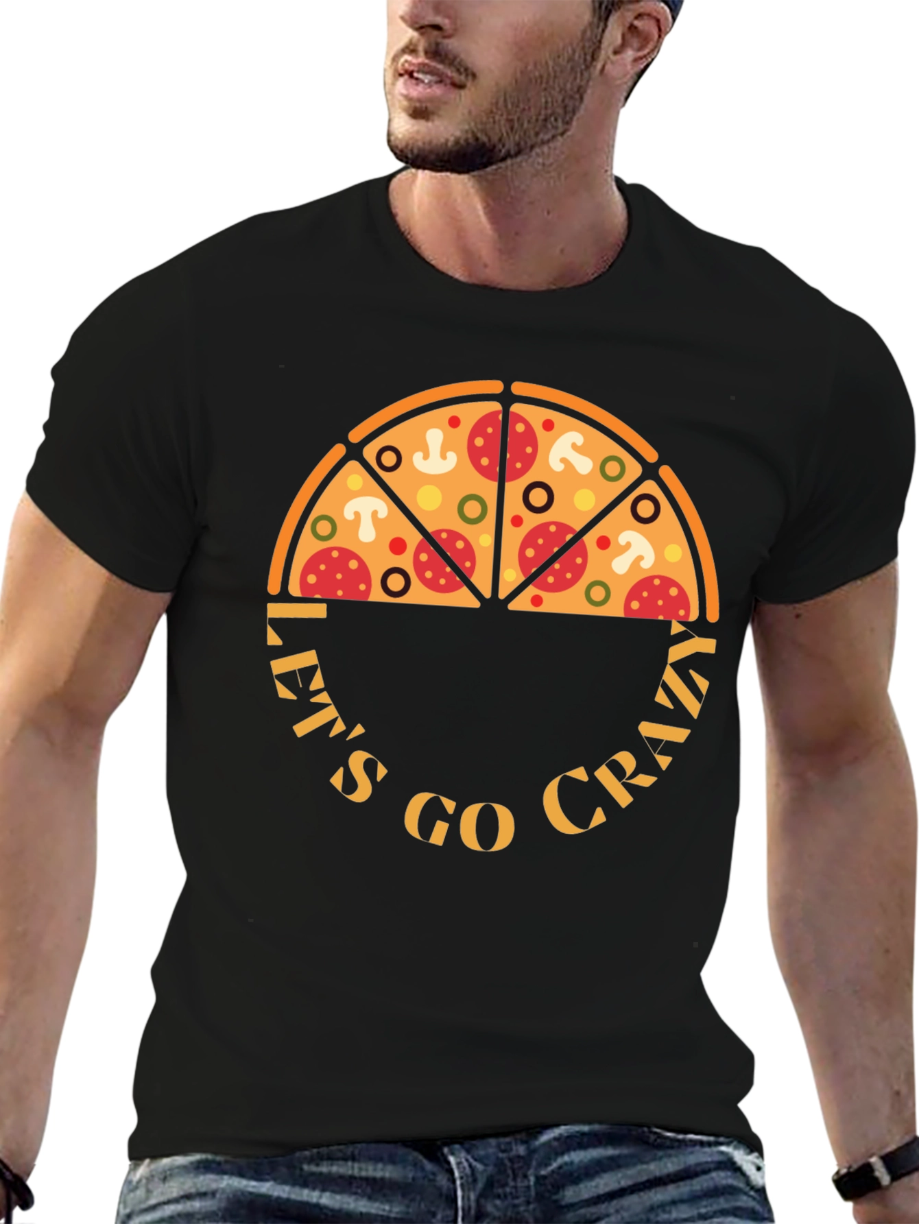 Pizza Crazy Graphic T-Shirt - Fun Design