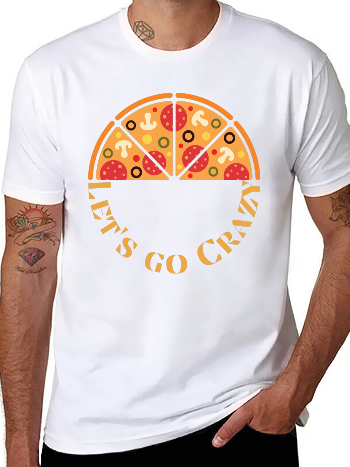 Pizza Crazy Graphic T-Shirt - Fun Design