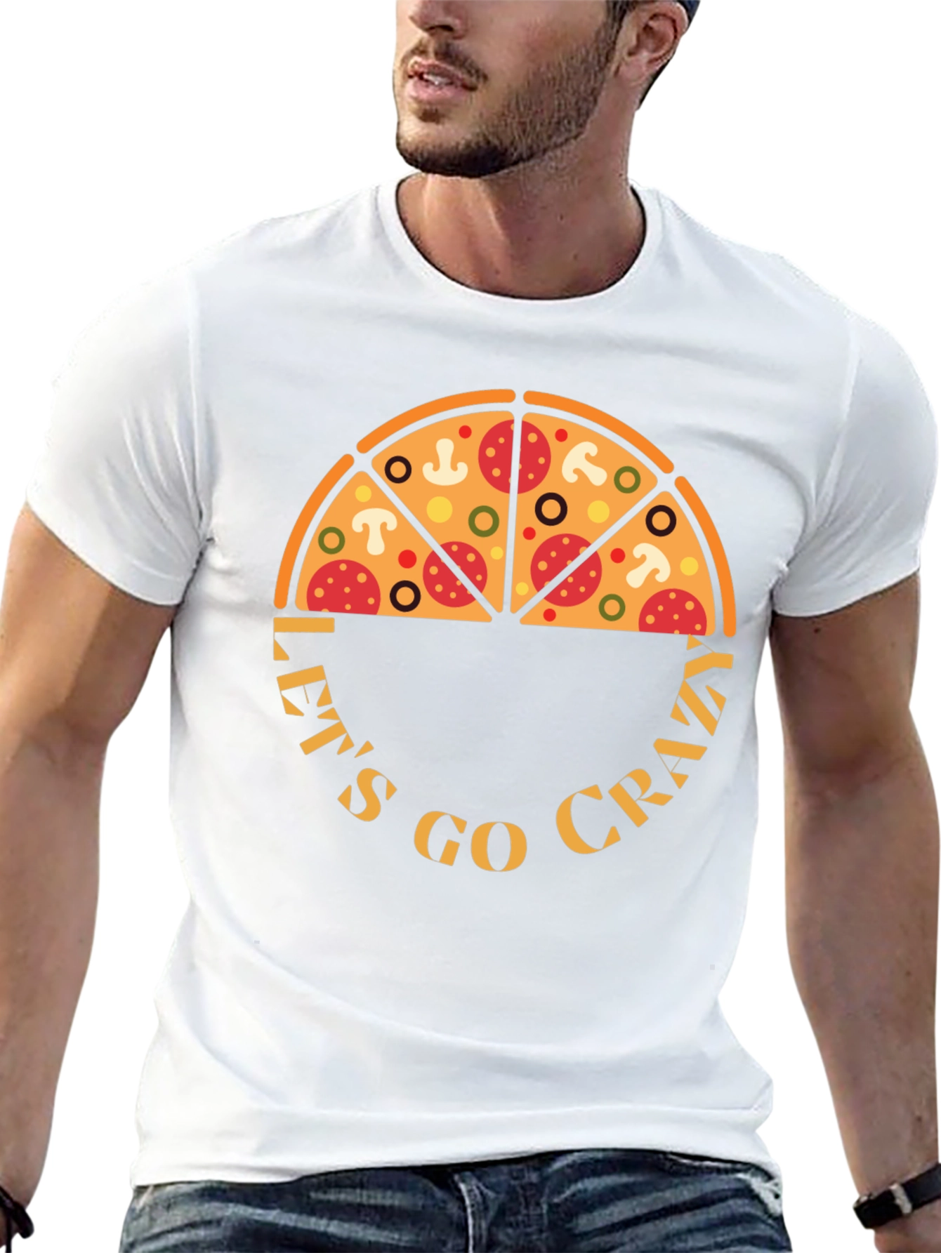 Pizza Crazy Graphic T-Shirt - Fun Design