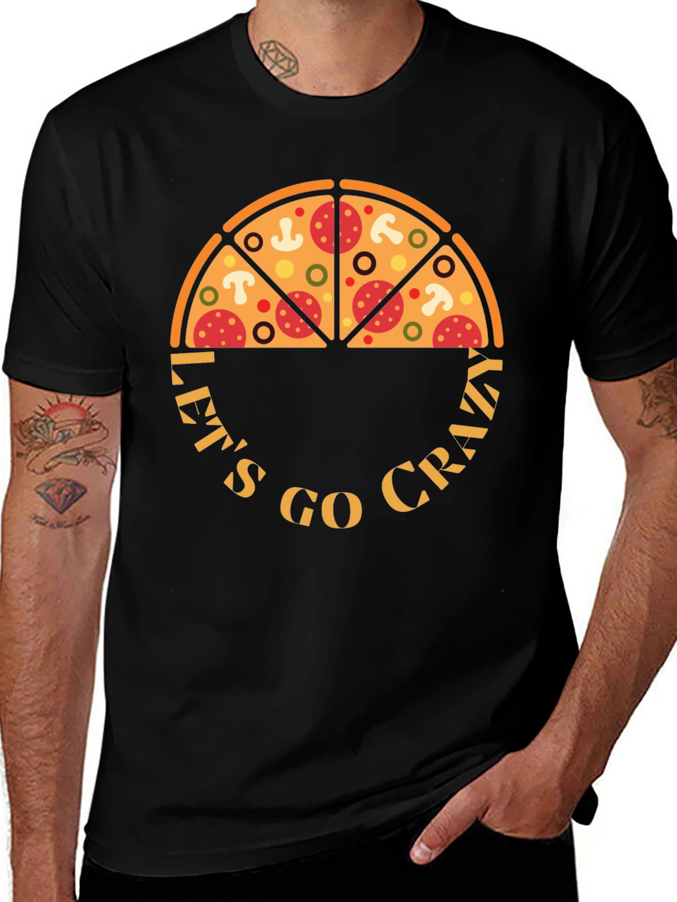 Pizza Crazy Graphic T-Shirt - Fun Design